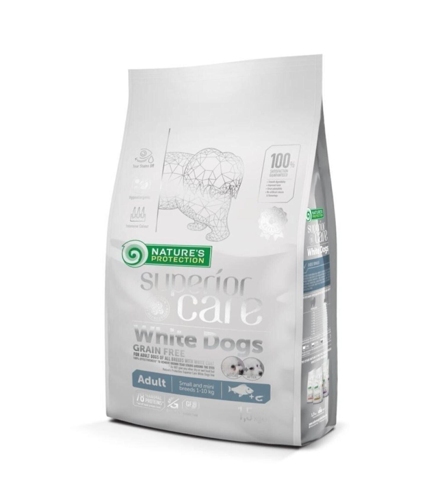 Nature's Protection Superior Care White Dogs Grain-Free Whitefish Adult Small and Mini Breeds - Buy Online on GoSupps.com