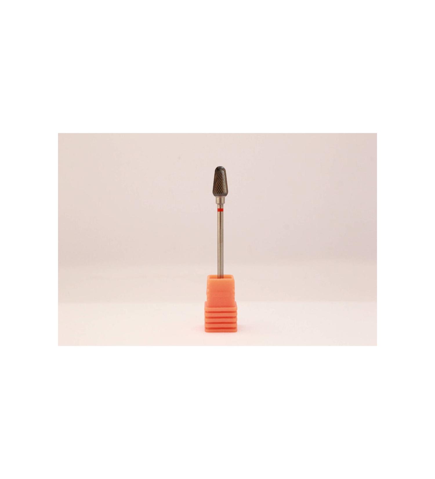 MEISINGER HARD METAL BURST - CONICAL CUT BLUNT HEAD - 6 mm DIAMETER - RED FINE TEETH