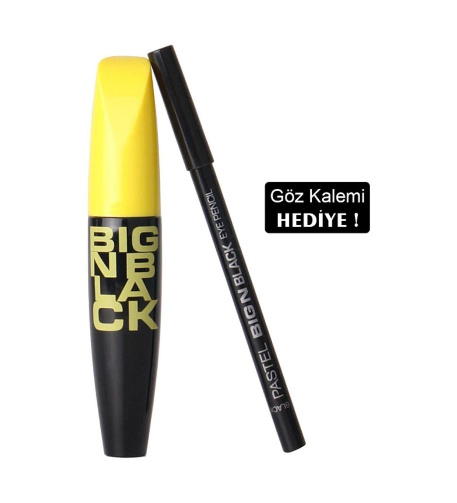 Pastel Mascara Black - Big N Black Mascara Kajal (Eyeliner Gift) 8690644019401