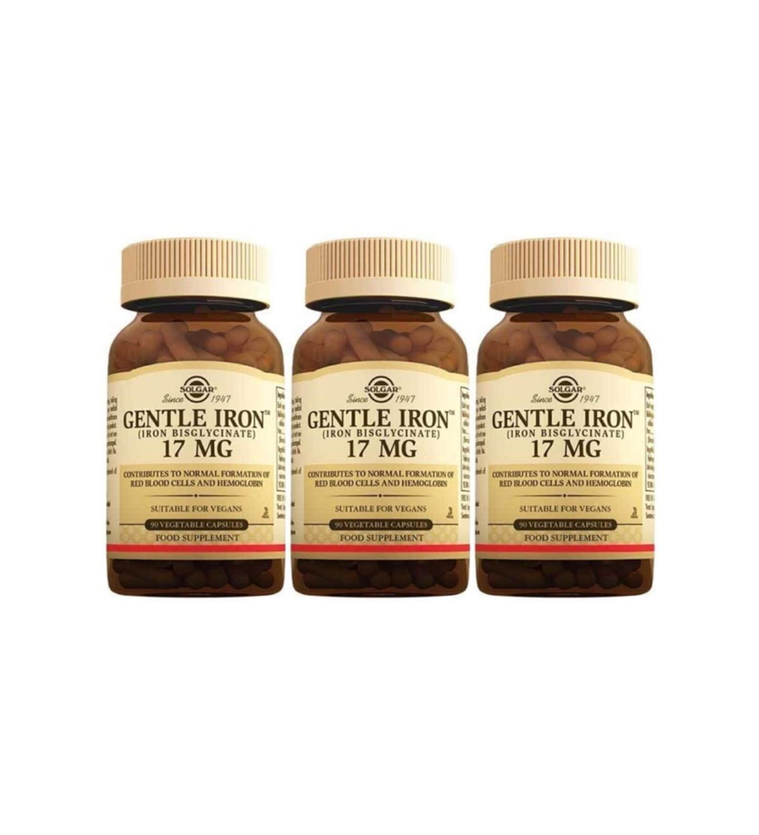 Solgar Gentle Iron 17 Mg 90 Capsules 3 Pieces