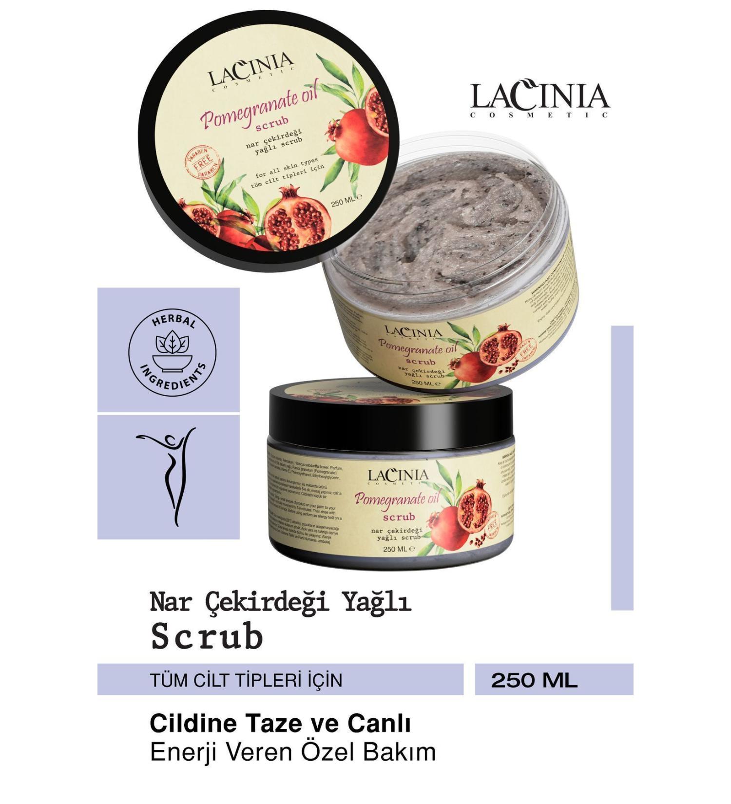 Lacinia Pomegranate Seed Oil Scrub 250ml - Buy Online on GoSupps.com