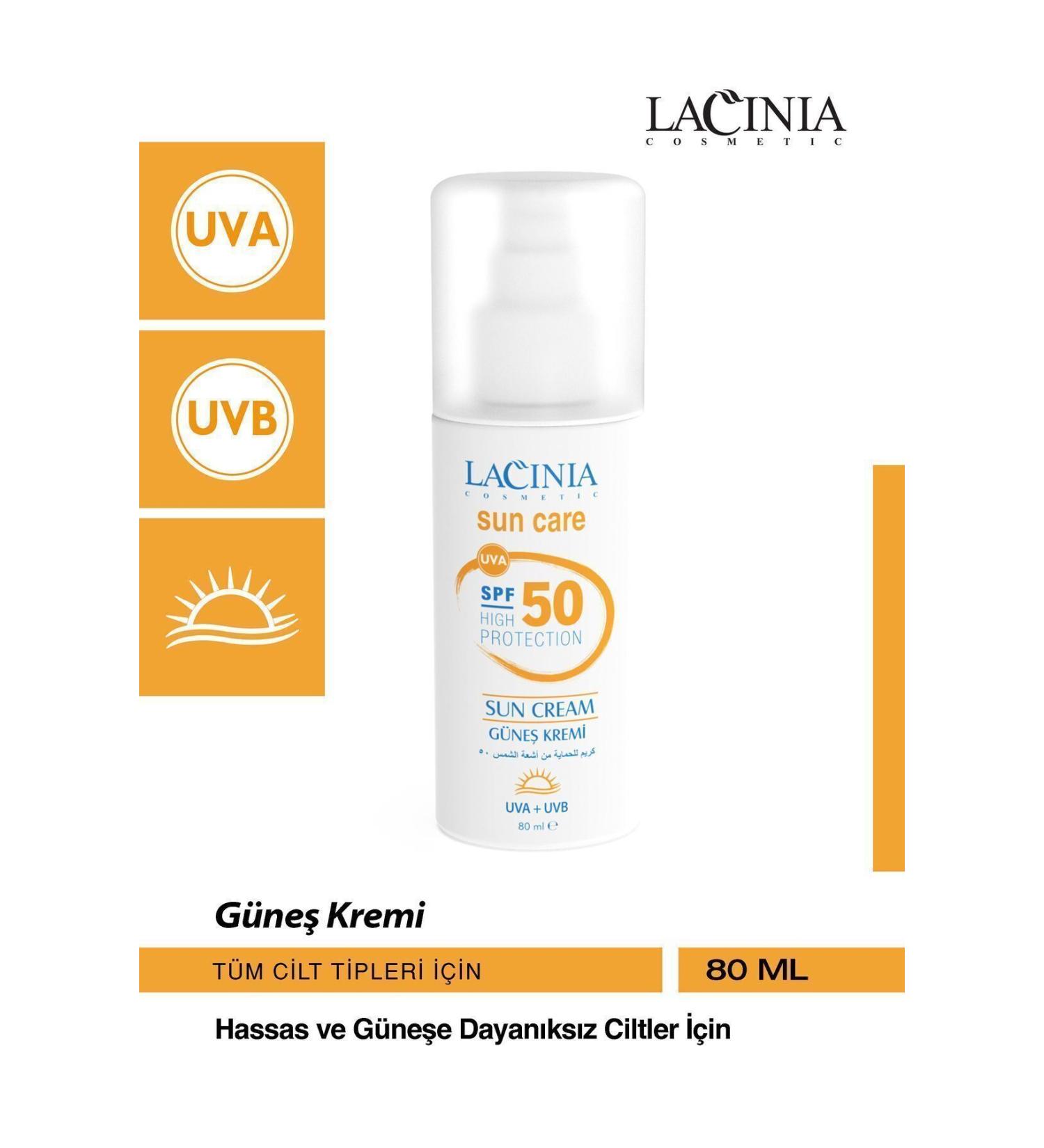 Lacinia Protective Sun Cream 50 Spf 80ml - Buy Online on GoSupps.com