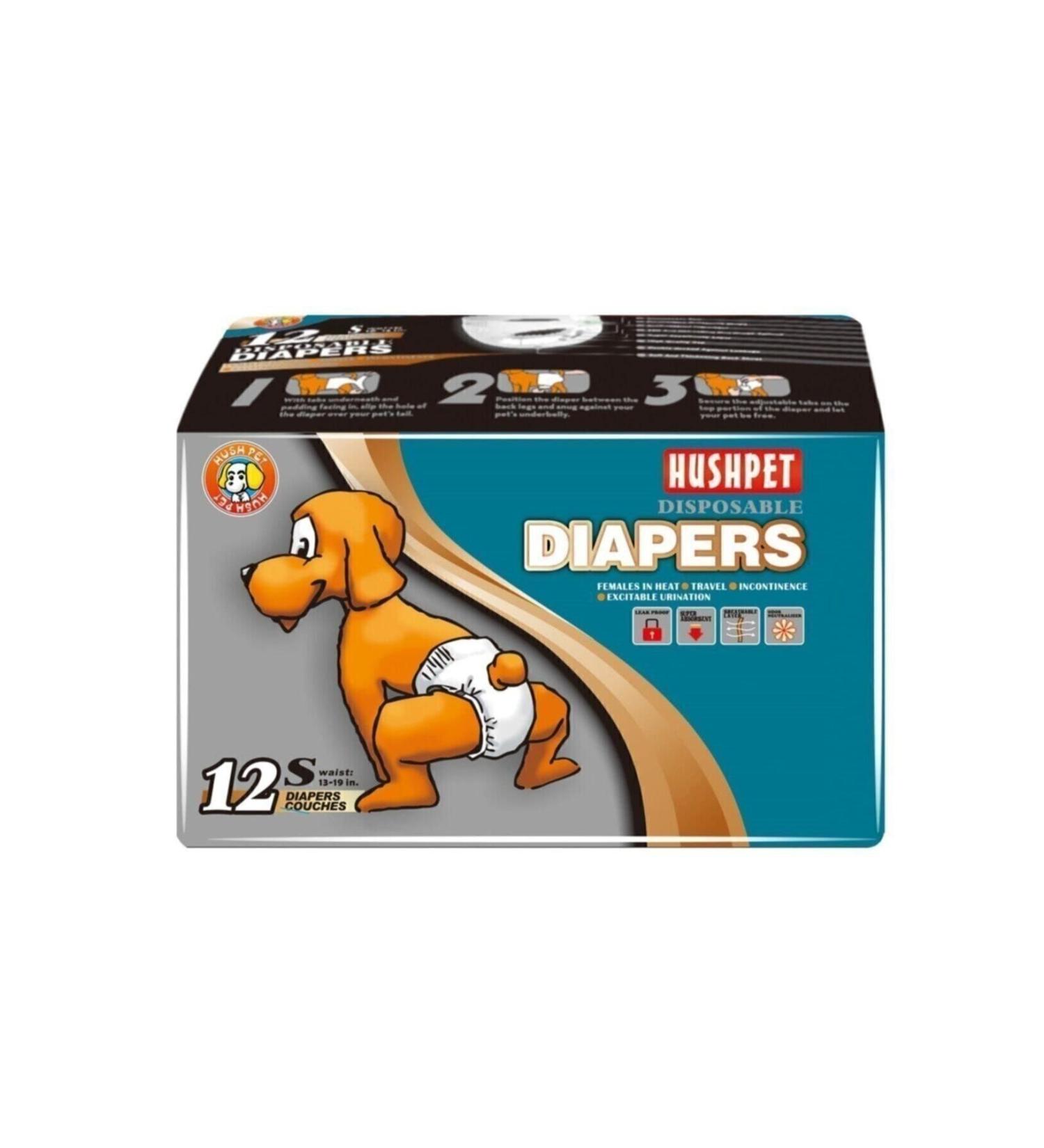 Hushpet Female Dog Diaper Small 12 pcs