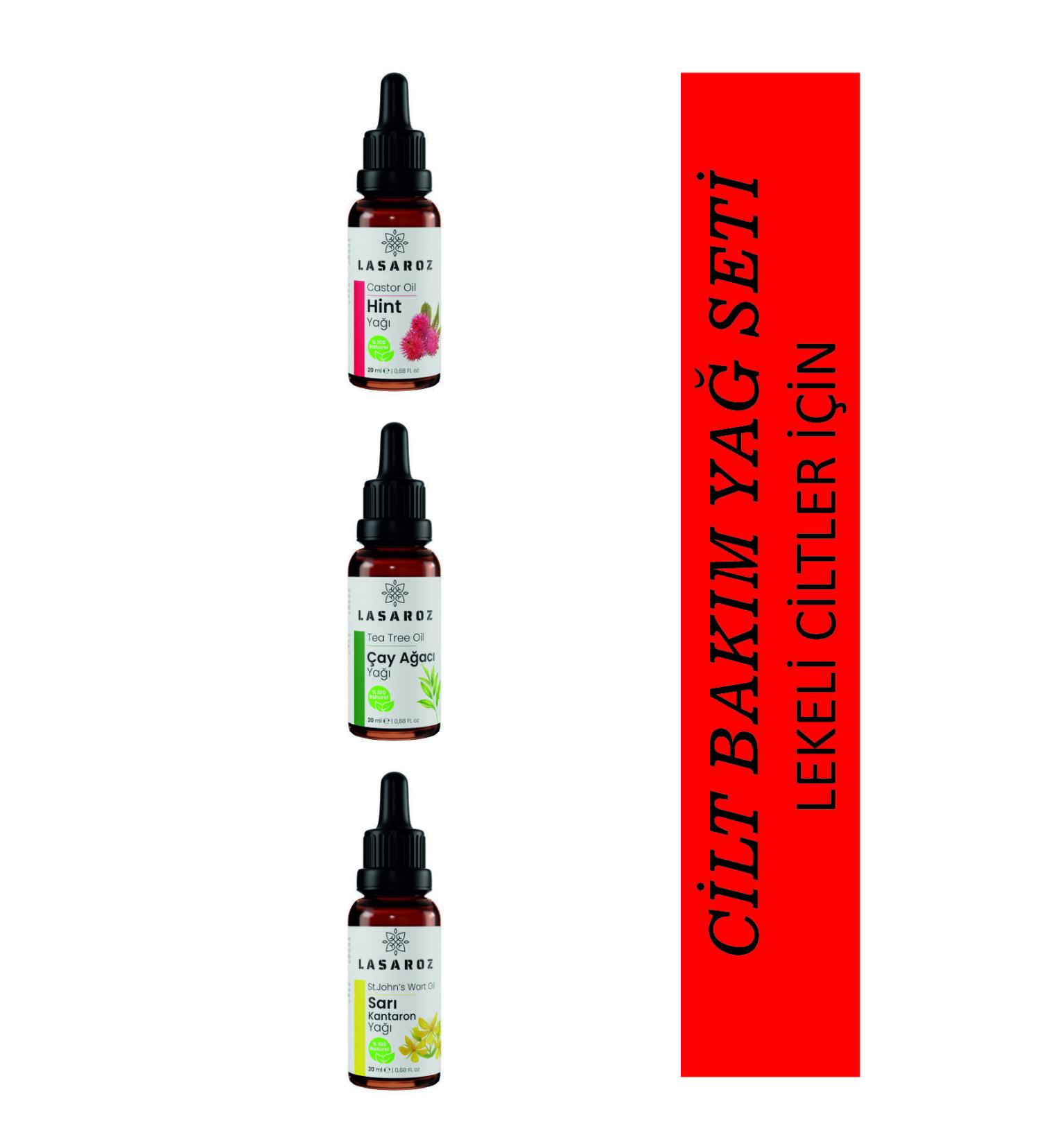 lasaroz Skin Care Oil Set for Blemished Skin St. John's Wort Tea Tree Castor Oil - Buy Online on GoSupps.com