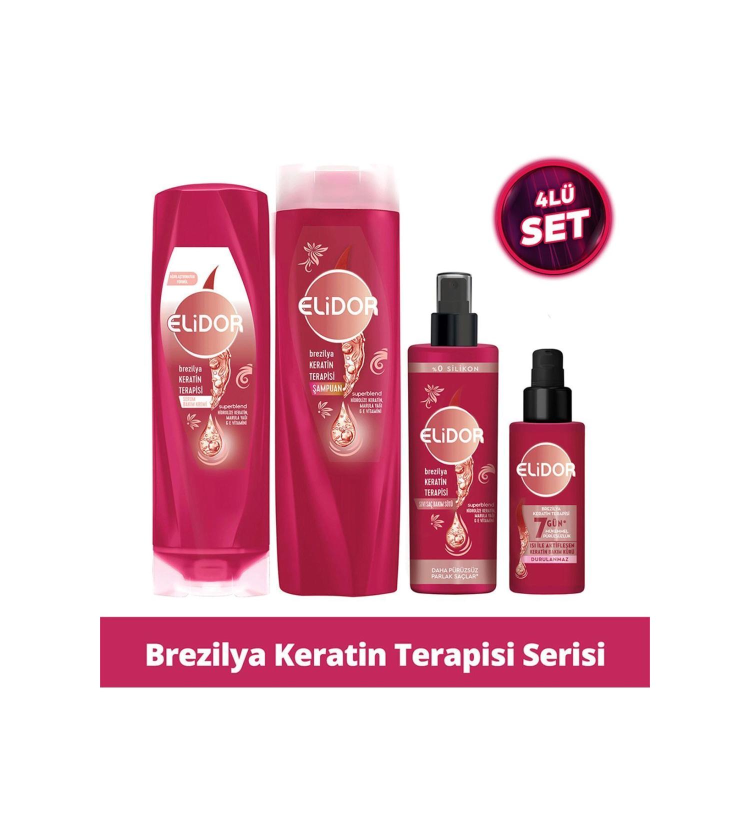 Elidor Brazilian Keratin Therapy Hair Care Series Set of 4 - Buy Online on GoSupps.com