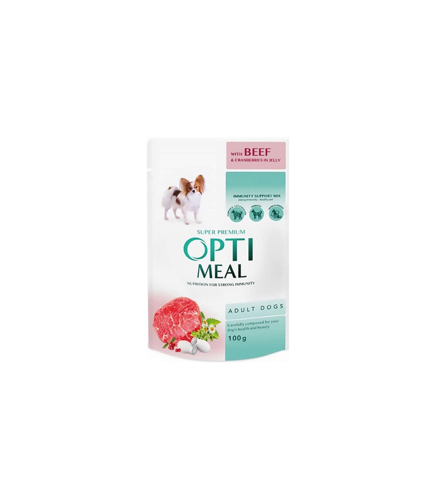 OptiMeal Beef-Cranberry Pouch Jelly Mini. Race 100gr 336108