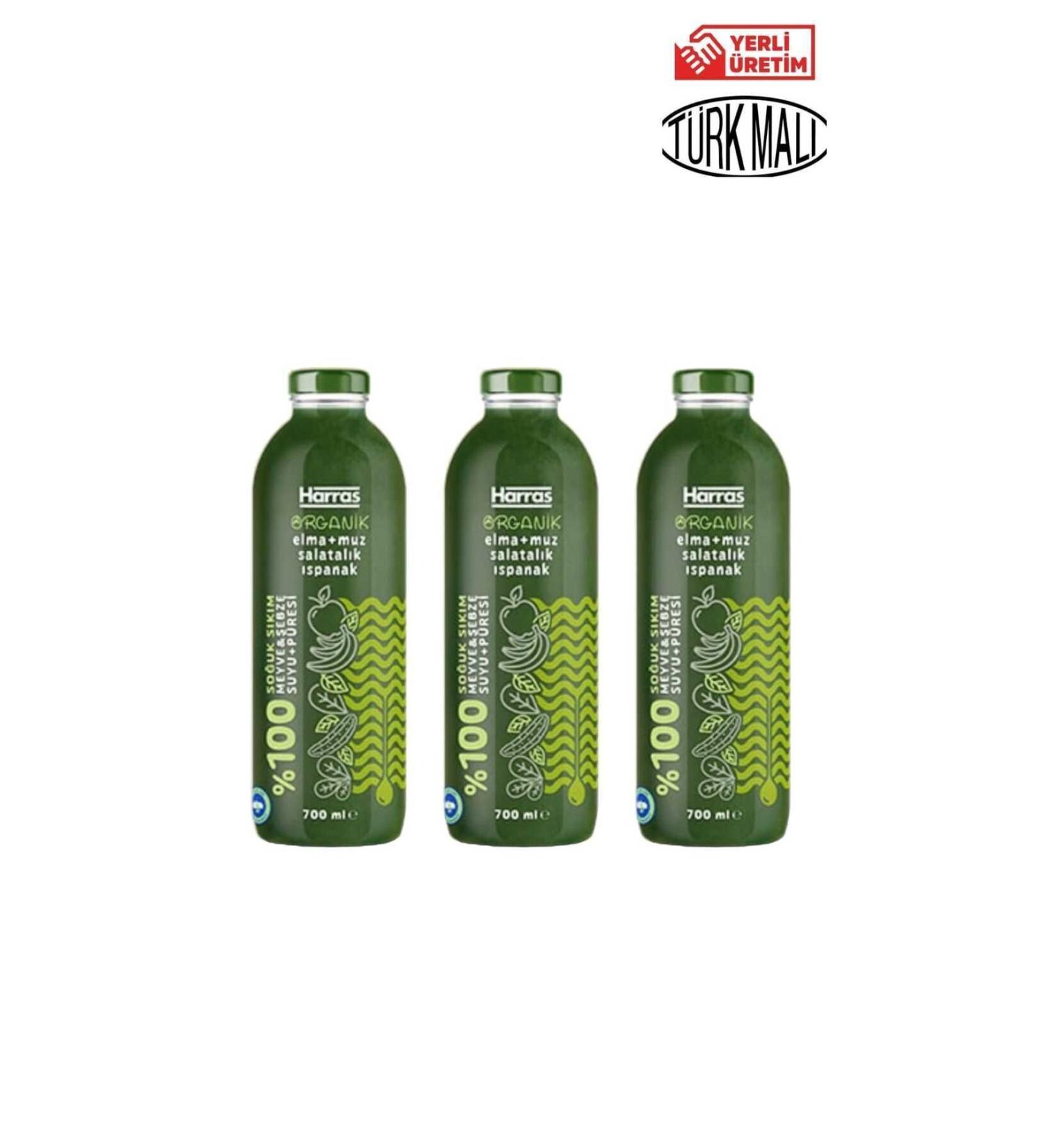 Harras ORGANIC 0 GREEN FRUIT JUICE 700 MLX3 PIECES