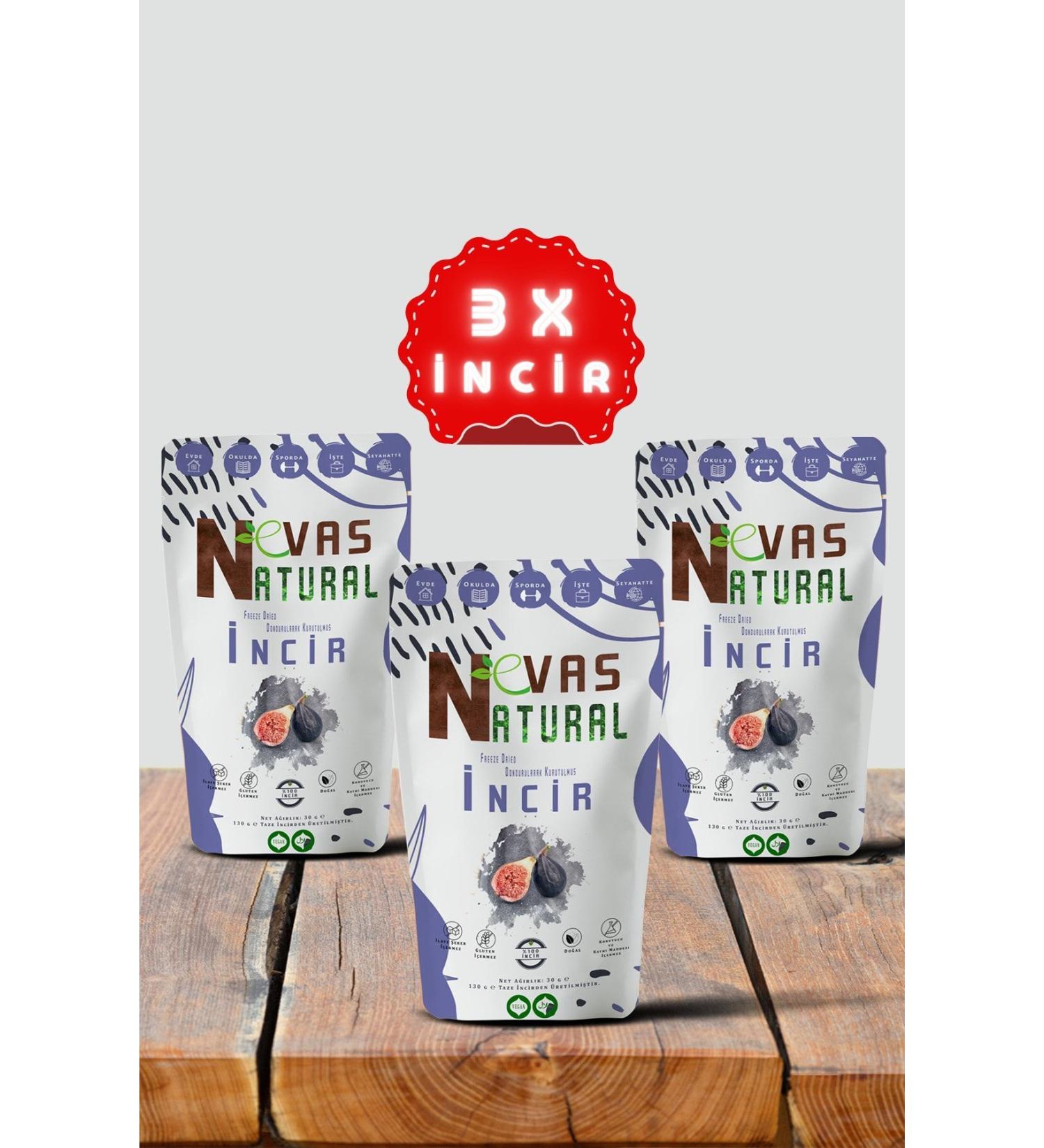 Nevas Natural Freeze Dried Advantageous 3 Pack Freeze Dried Fig 30 gr