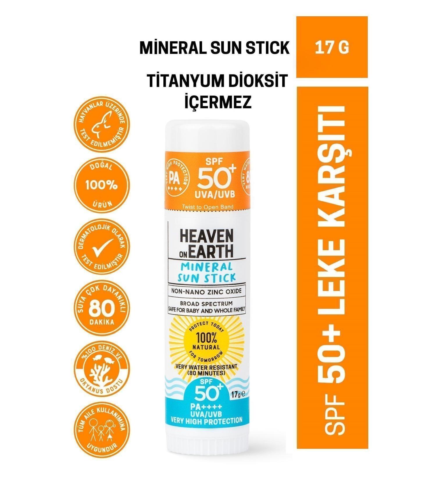 Heaven on Earth Spf 50 Anti-Stain 0 Natural Organic Mineral Sun Stick Moisturizer Uva Uvb Very High Protection - Buy Online on GoSupps.com