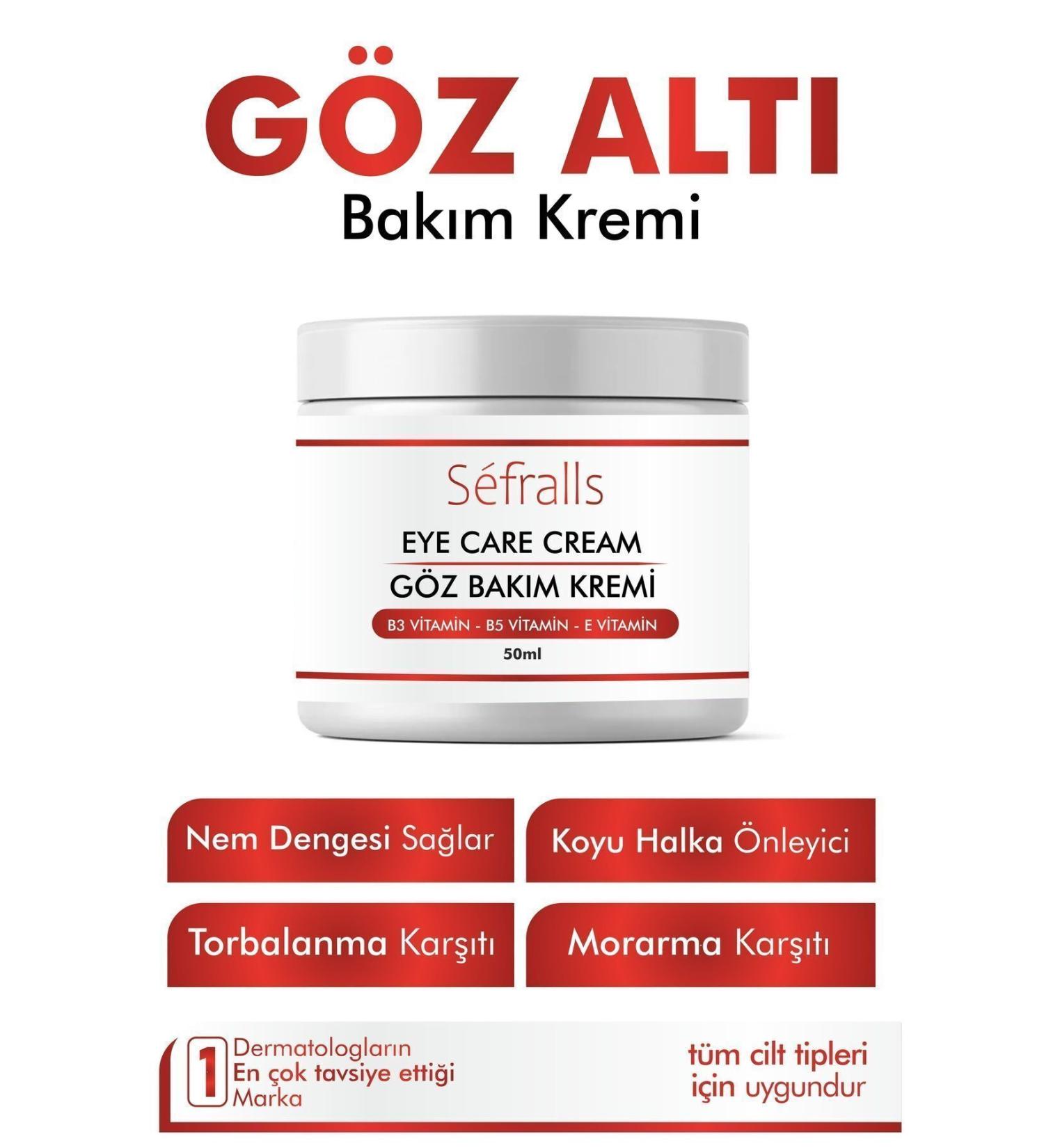 Sefralls Under Eye Bags Dark Circles & Dark Circles Anti-Intensive Moisturizer and Under Eye Brightening Cream 50 Ml