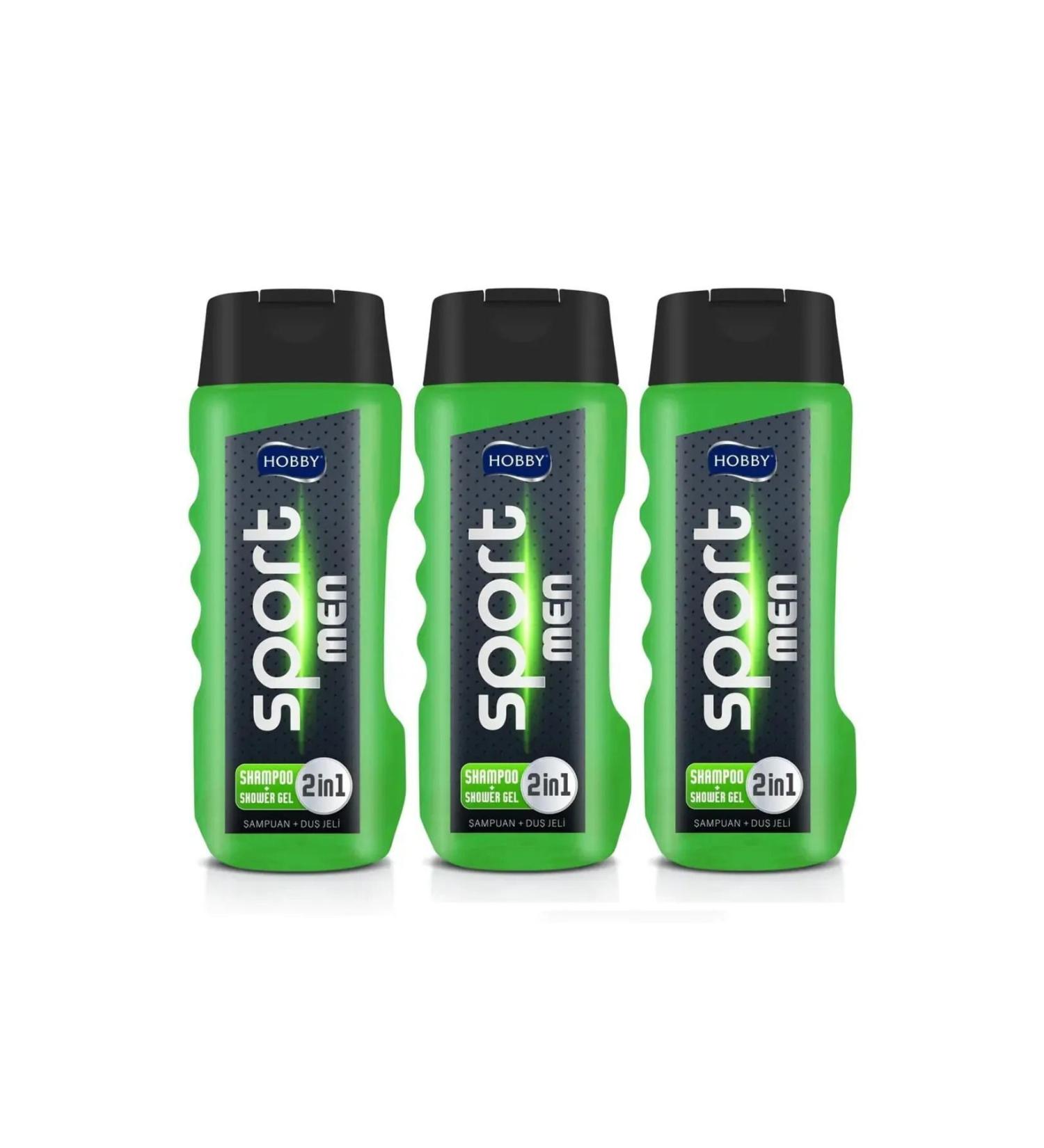 Hobby Men Shampoo + Shower Gel Sport 400 Ml X 3 Pieces