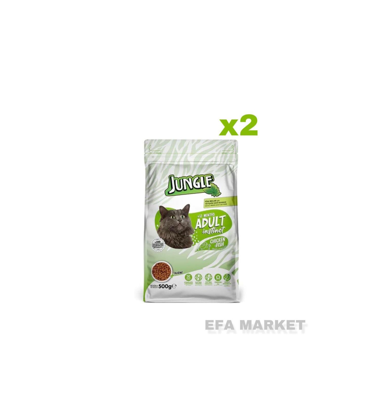 Jungle Chicken & Fish Adult Cat Food 500 gr (2 PIECES) - Buy Online on GoSupps.com