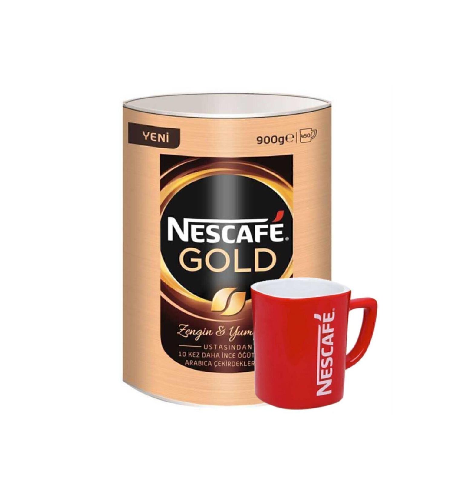 Nescafe Gold 900 Gr Granulated Coffee + Nestle Glass Mug