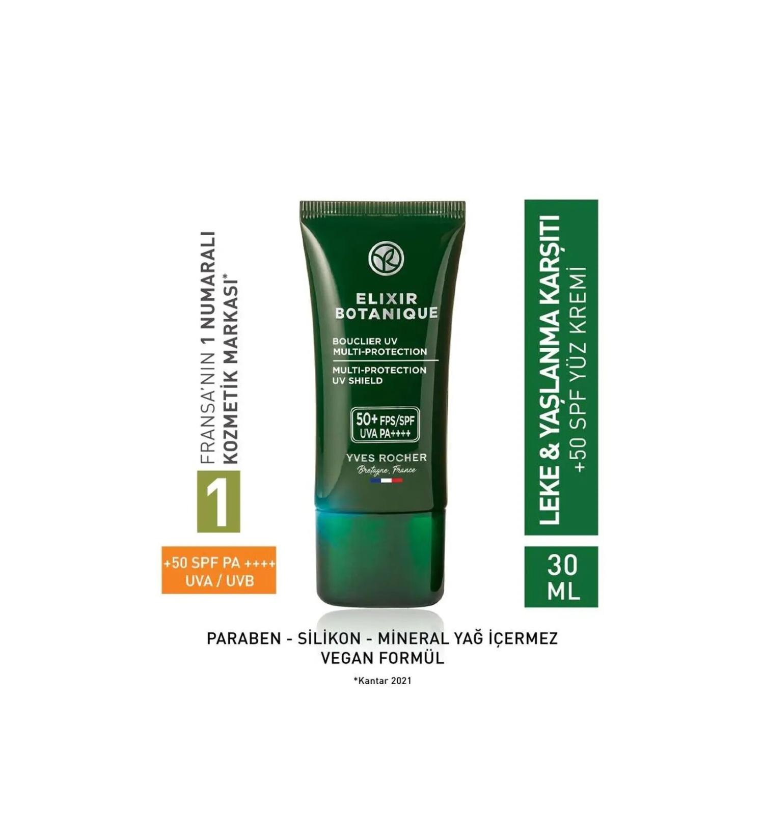 Yves Rocher Elixir Botanique - Vitamin E Anti-Aging Detox Effective 50+ SPF Face Cream 30ml - Buy Online on GoSupps.com
