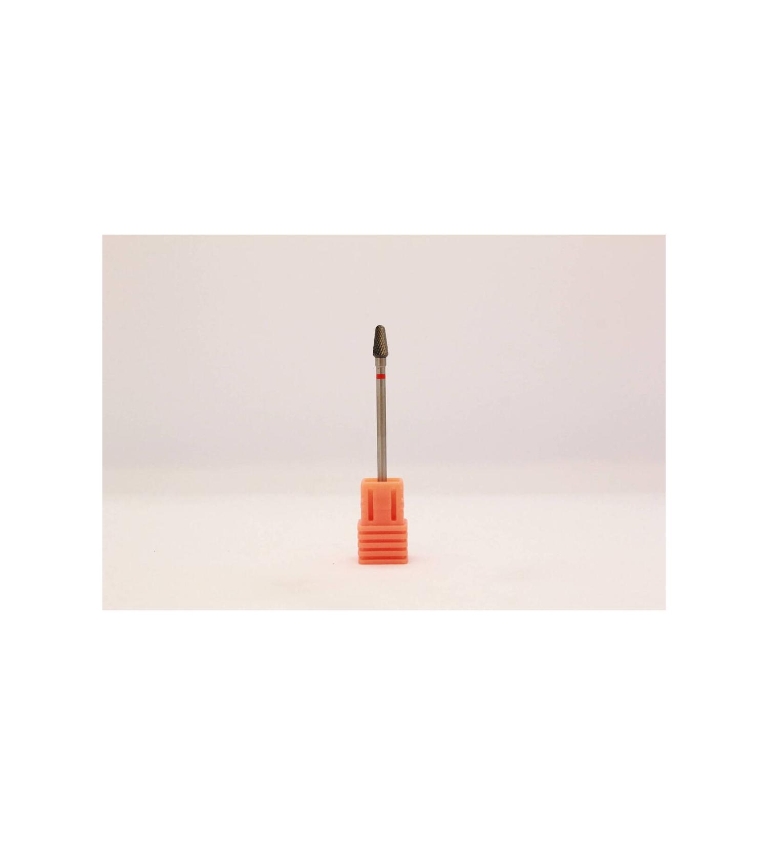 MEISINGER HARD METAL BURST - CONICAL CUT BLUNT HEAD - 4 mm DIAMETER - RED FINE TEETH