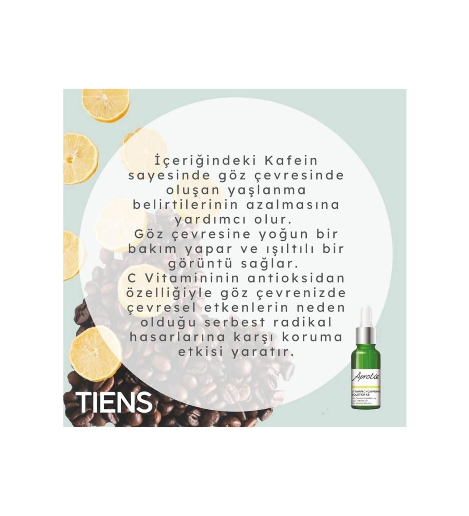 Tiens Aprotie Eye Contour Serum (Vitamin C Caffeine 5%) - Buy Online on GoSupps.com