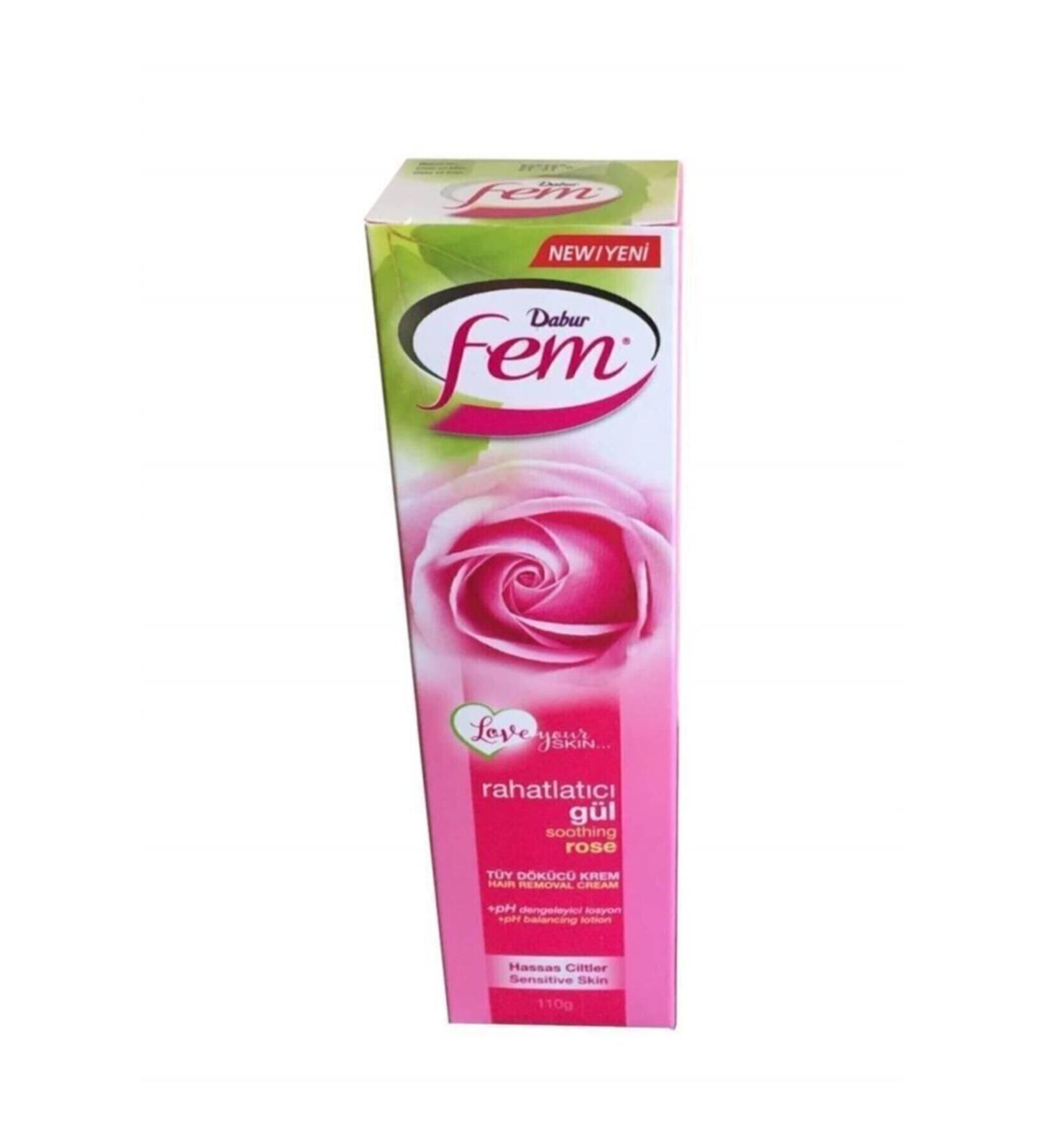 Fem Sensitive Skin Hair Removal Cream Rose Relaxing 110 gr