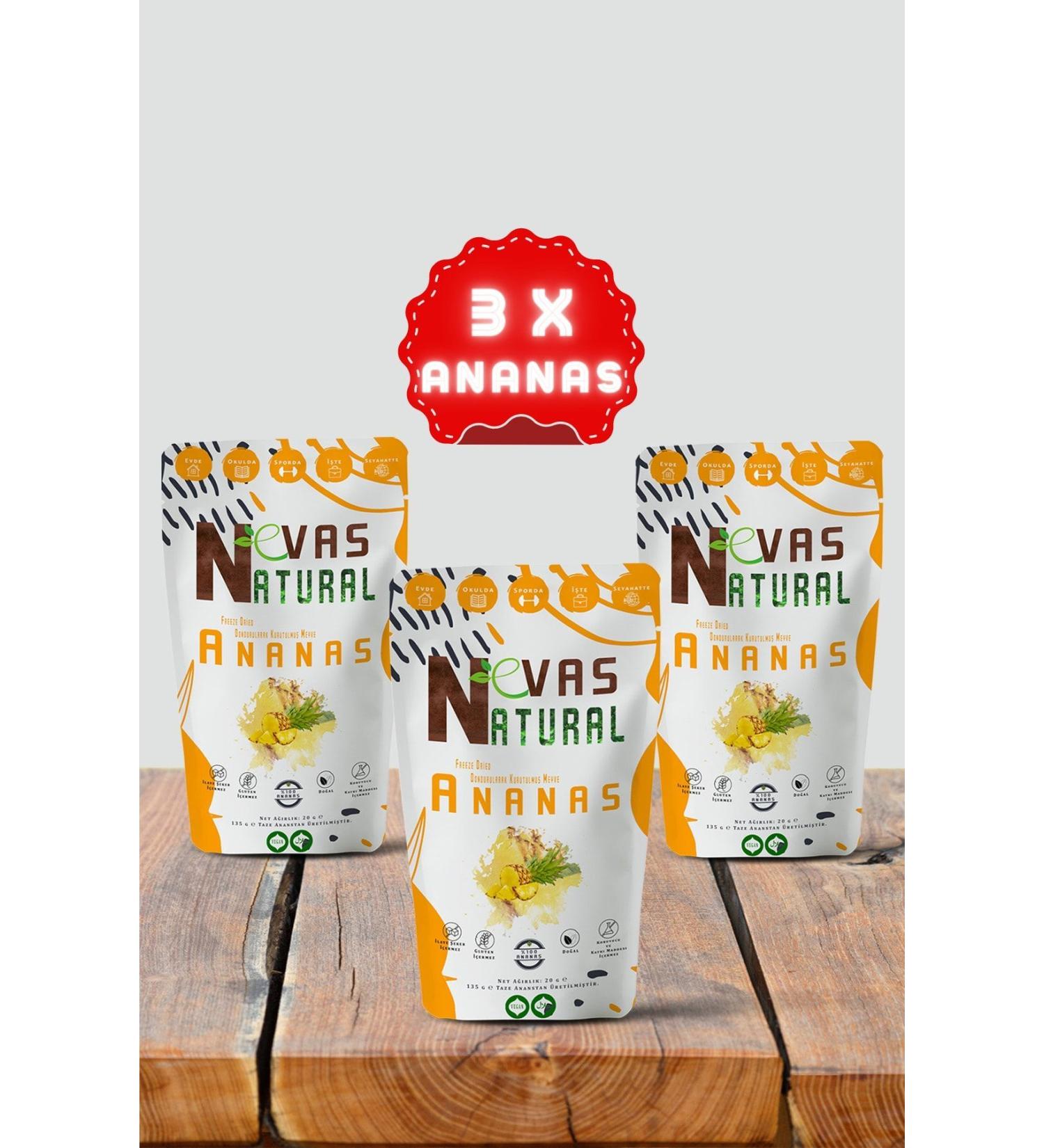 Nevas Natural Freeze Dried Advantageous 3 Pack Freeze Dried Pineapple 20gr