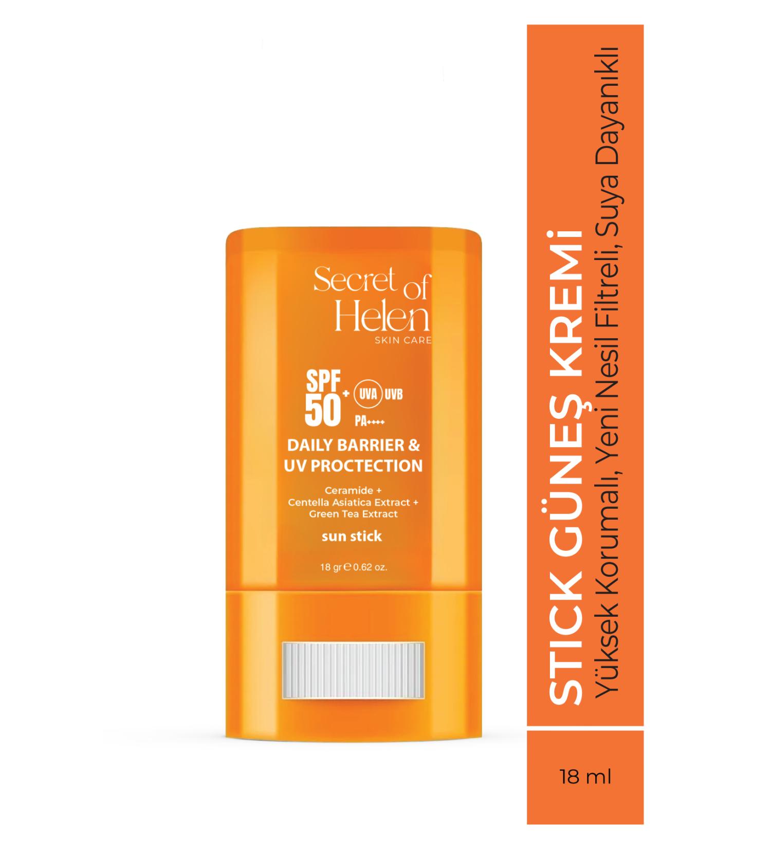 Secret of Helen SPF 50+ Stick Sun Cream 18 g | New Generation Filter & Water Resistant | Ceramide Centella Green Tea Ext - Buy Online on GoSupps.com