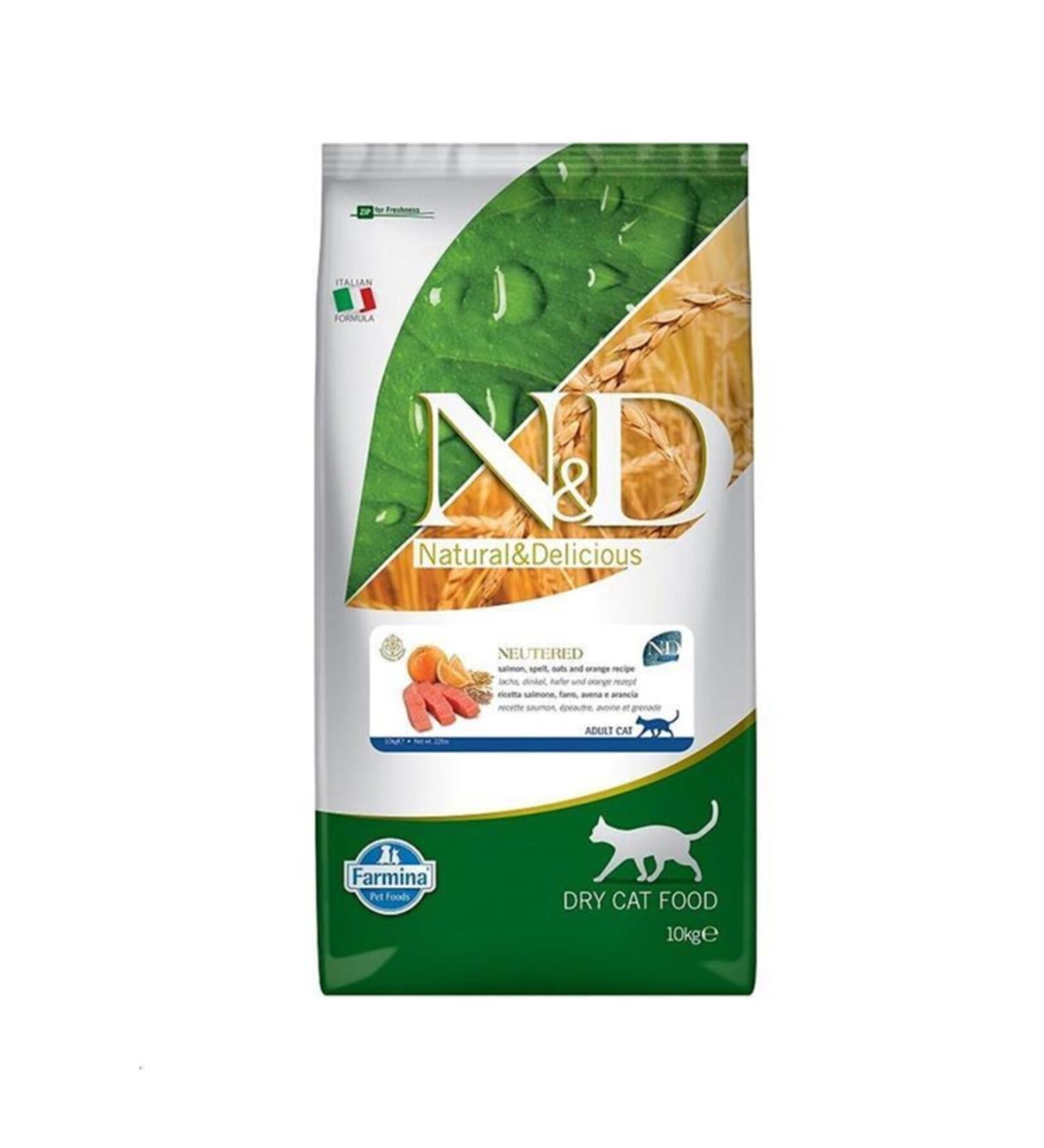Natural&Delicious Nd Cat Low Grain Salmon Sterilized Cat Food 10kg