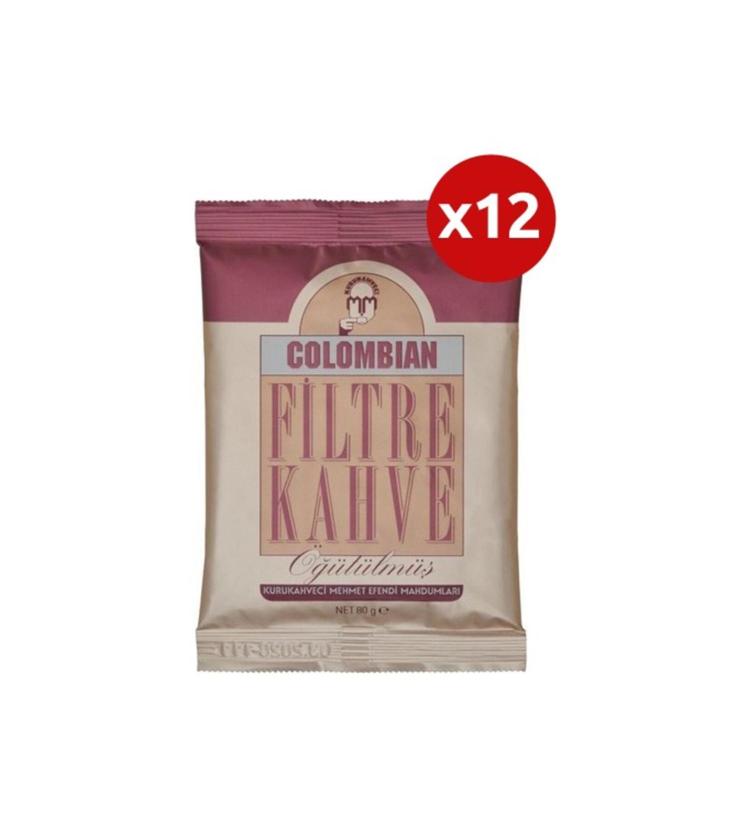 Mehmet Efendi Dry Coffee Maker Colombian Filter Coffee 80 gr X 12 pieces