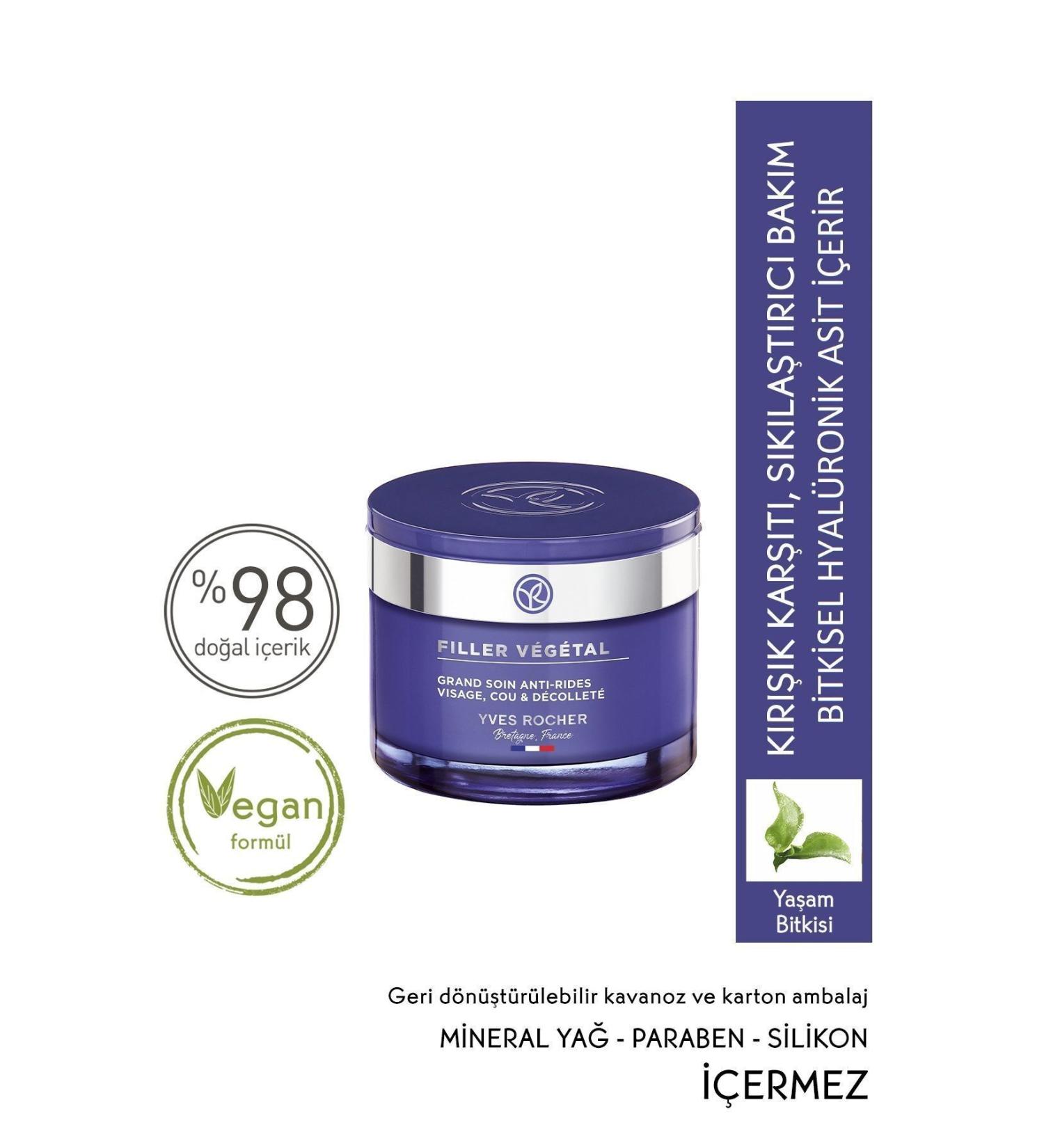 Yves Rocher Plumping Herbal Hyaluronic Face Neck D collet Cream-75 ml D.Center130