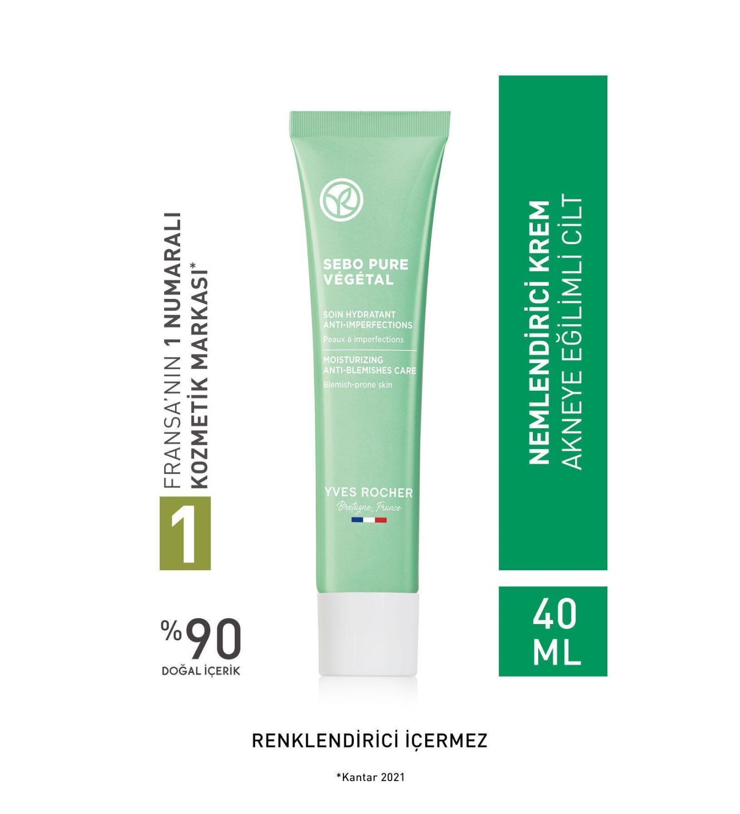 Yves Rocher Acne Sebo Pure Vegetal Gel Cream for Prone Skin 40g D.Center143 - Buy Online on GoSupps.com