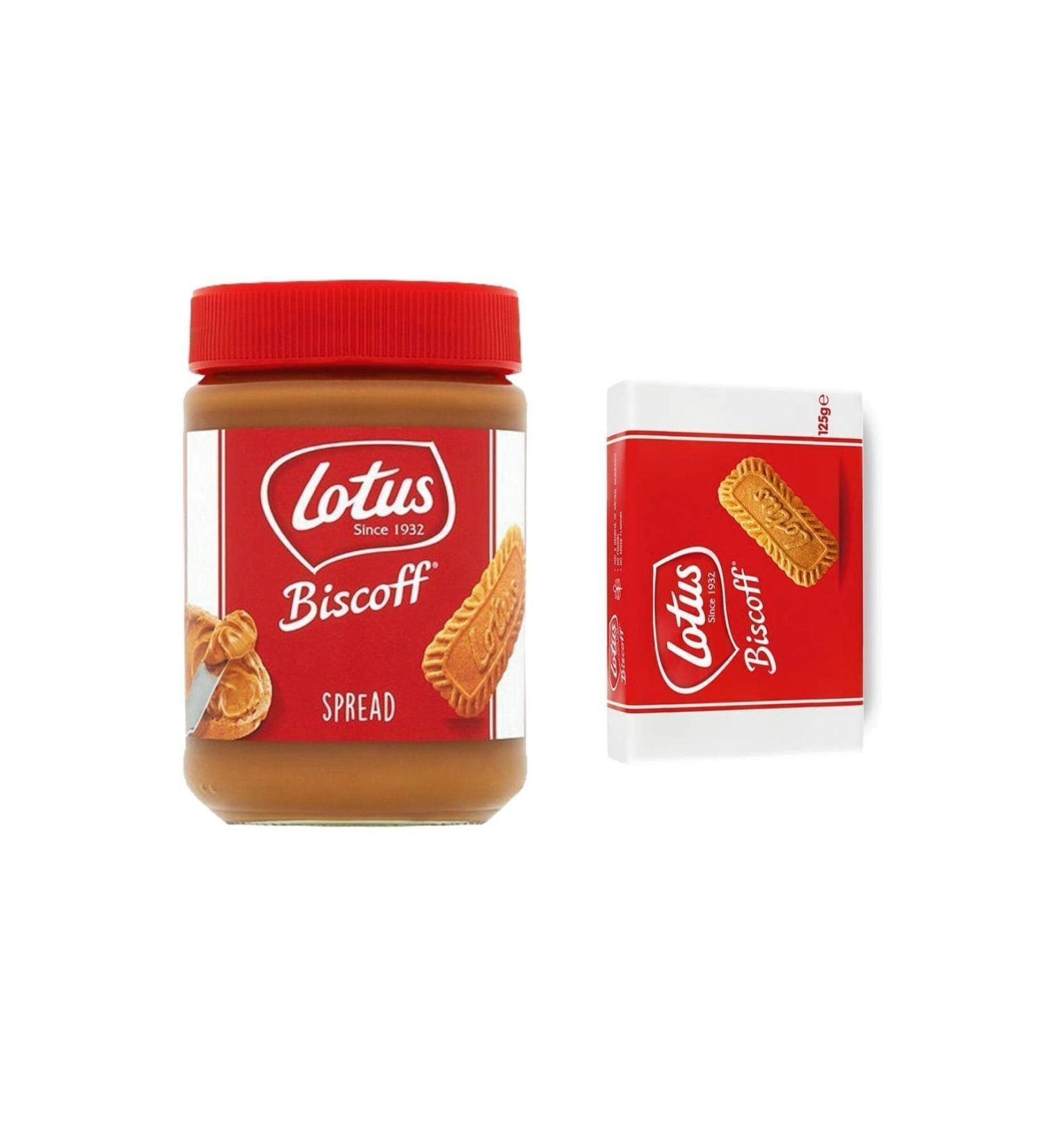 Lotus Biscoff Spread Biscuit Cream 400 gr + Biscoff Caramelized Biscuit 125 gr