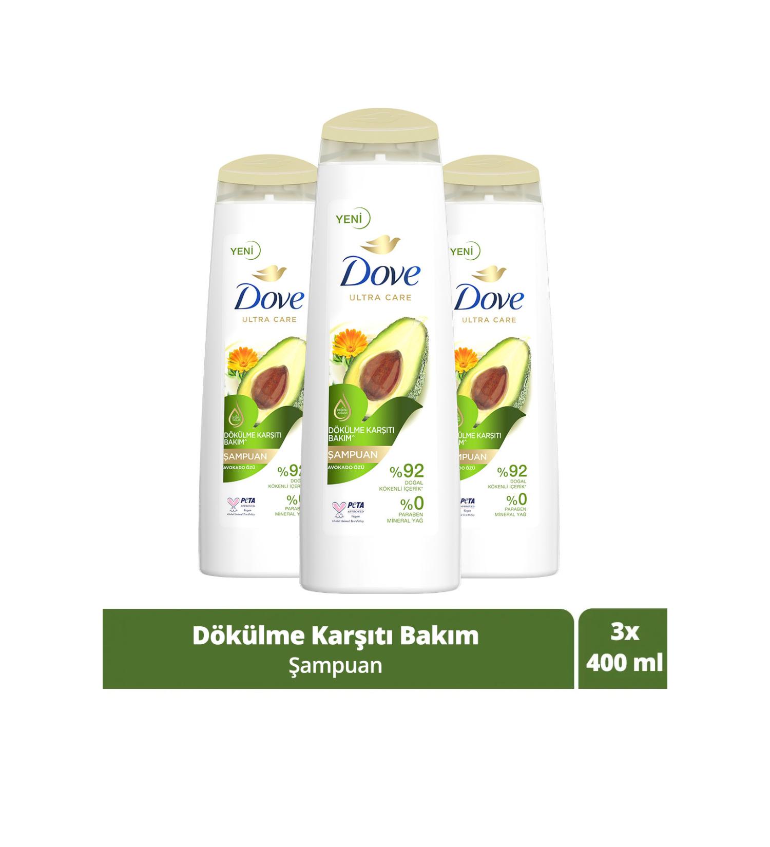 Dove Ultra Care Hair Care Shampoo Anti-Loss Care Avocado Extract 400 ml X3 Pieces - Buy Online on GoSupps.com