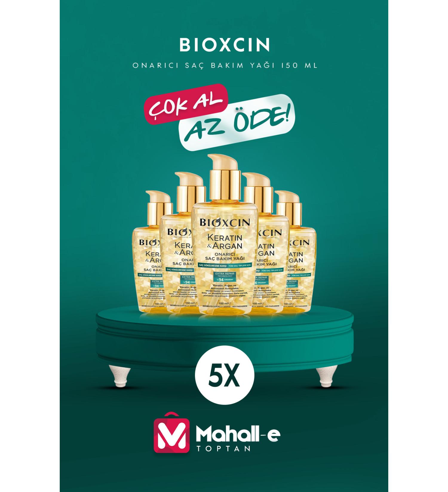 Bioxcin Keratin Argan Nourishing Repairing Hair Care Oil 150 ml - Damaged and Sensitive Hair 5-pack - Buy Online on GoSupps.com