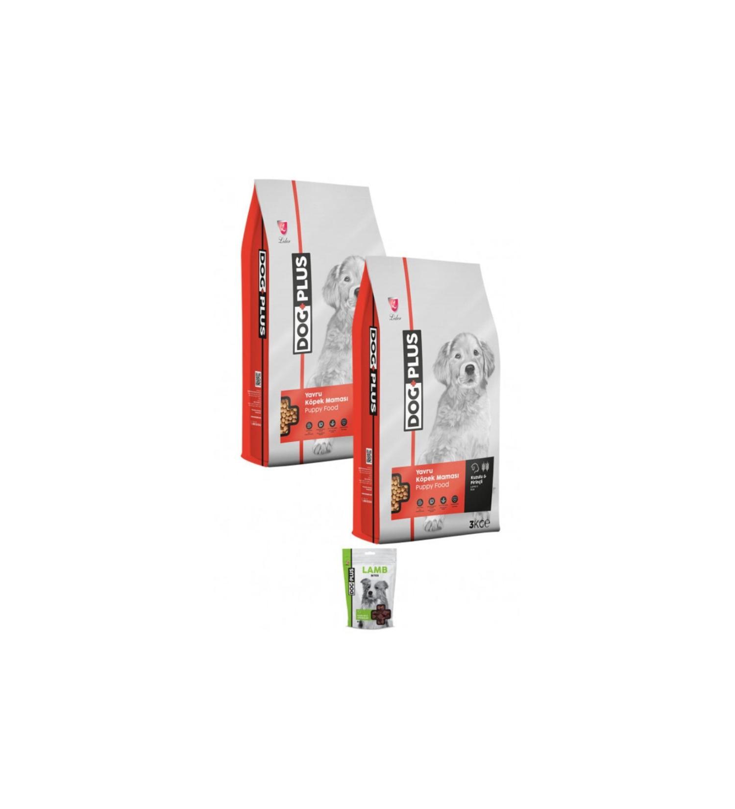 DogPlus Lamb Meat Rice Puppy Food 3 Kg X 2 Pieces Lamb Meat Reward