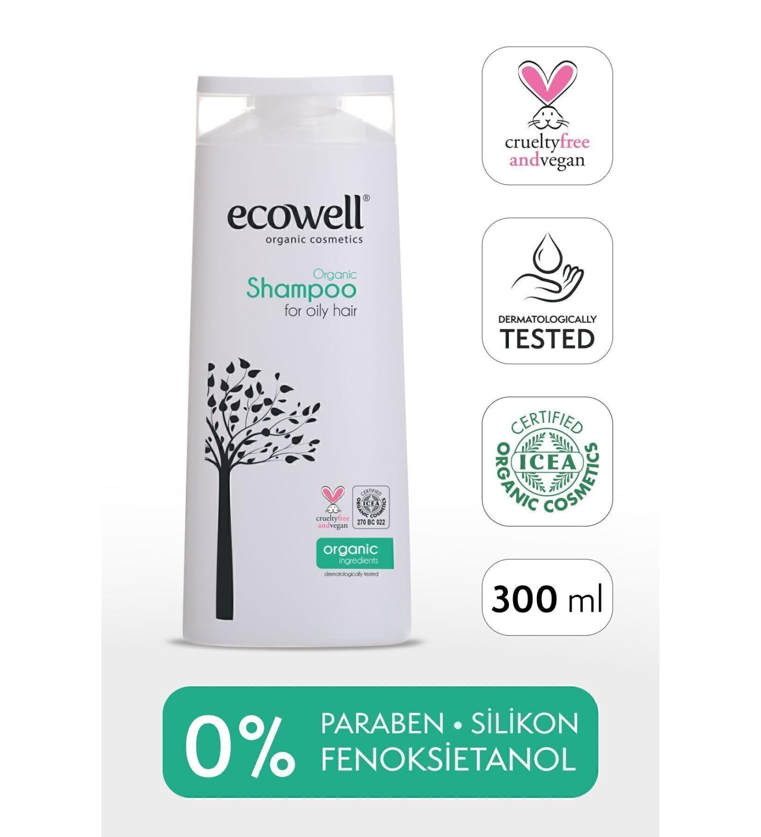 Ecowell Organic Shampoo Vegan Certified Special for Oily Hair Salt and Sulfate Free 300 ml - Buy Online on GoSupps.com