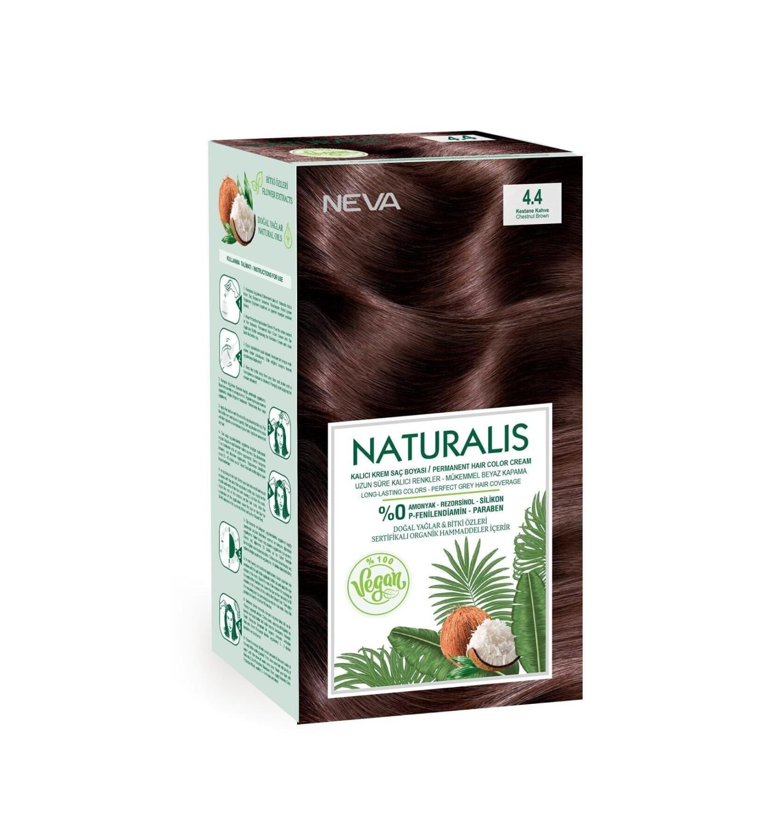NEVA COSMETICS Naturalis Hair Dye 4.4 Chestnut Brown Vegan - Buy Online on GoSupps.com