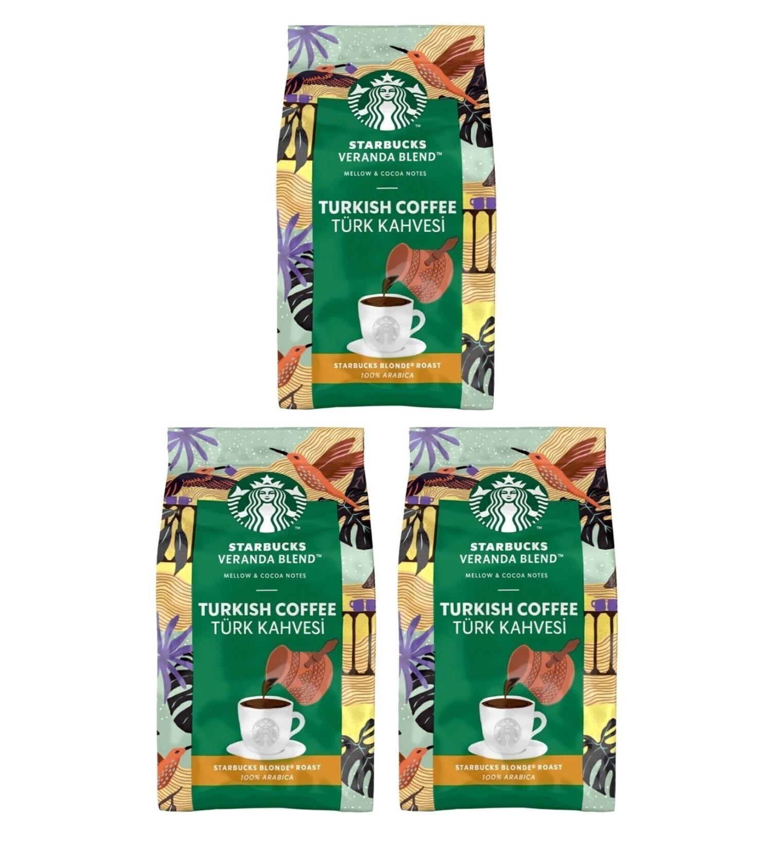 Starbucks Design Veranda Blend Turkish Coffee 100 Gr X 3 Pieces New Model 985448