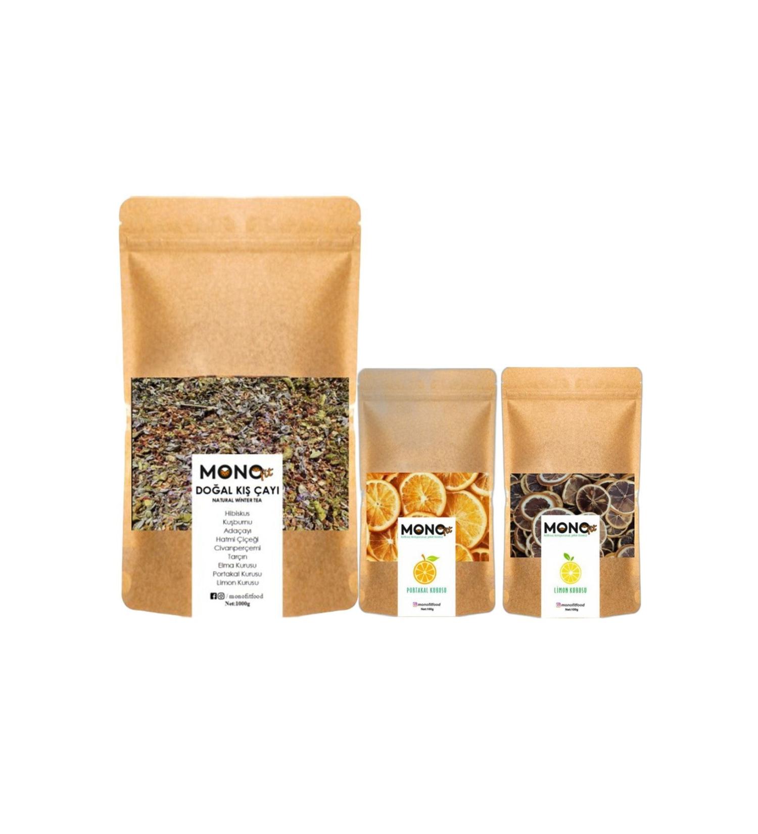 Monofit Premium Winter Tea Package 1200gr (Winter Tea 1000gr + Dried Orange 100gr + Dried Lemon 100gr)