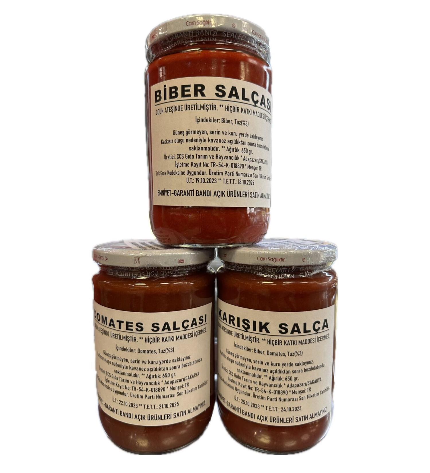 ZBOZ Y K Adapazar tomato paste 650 gr + pepper paste 650 gr + mixed paste 650 gr special wood fire