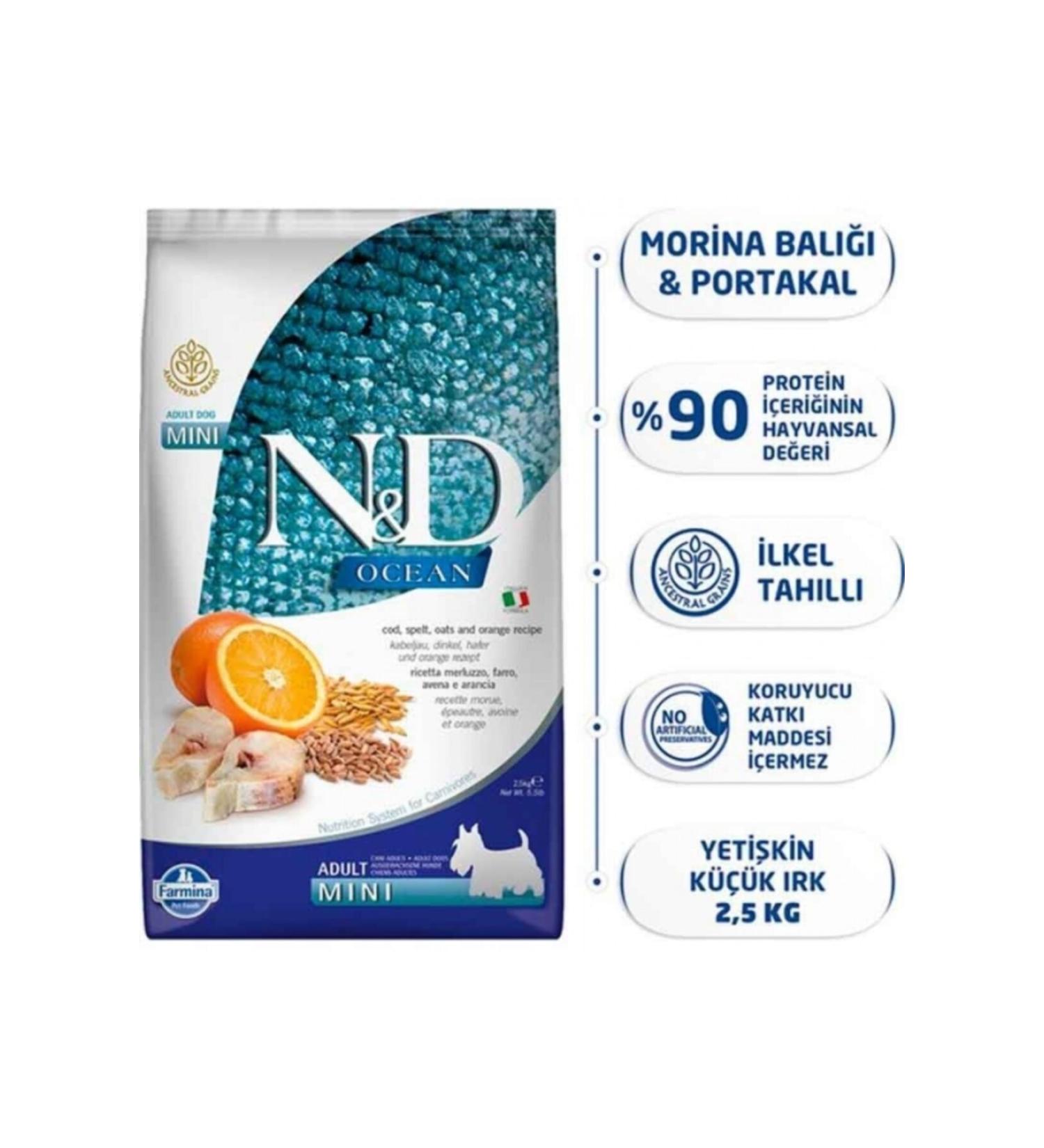 N & D Ocean Low Grain Fish Mini Adult Dog Food 2.5 Kg