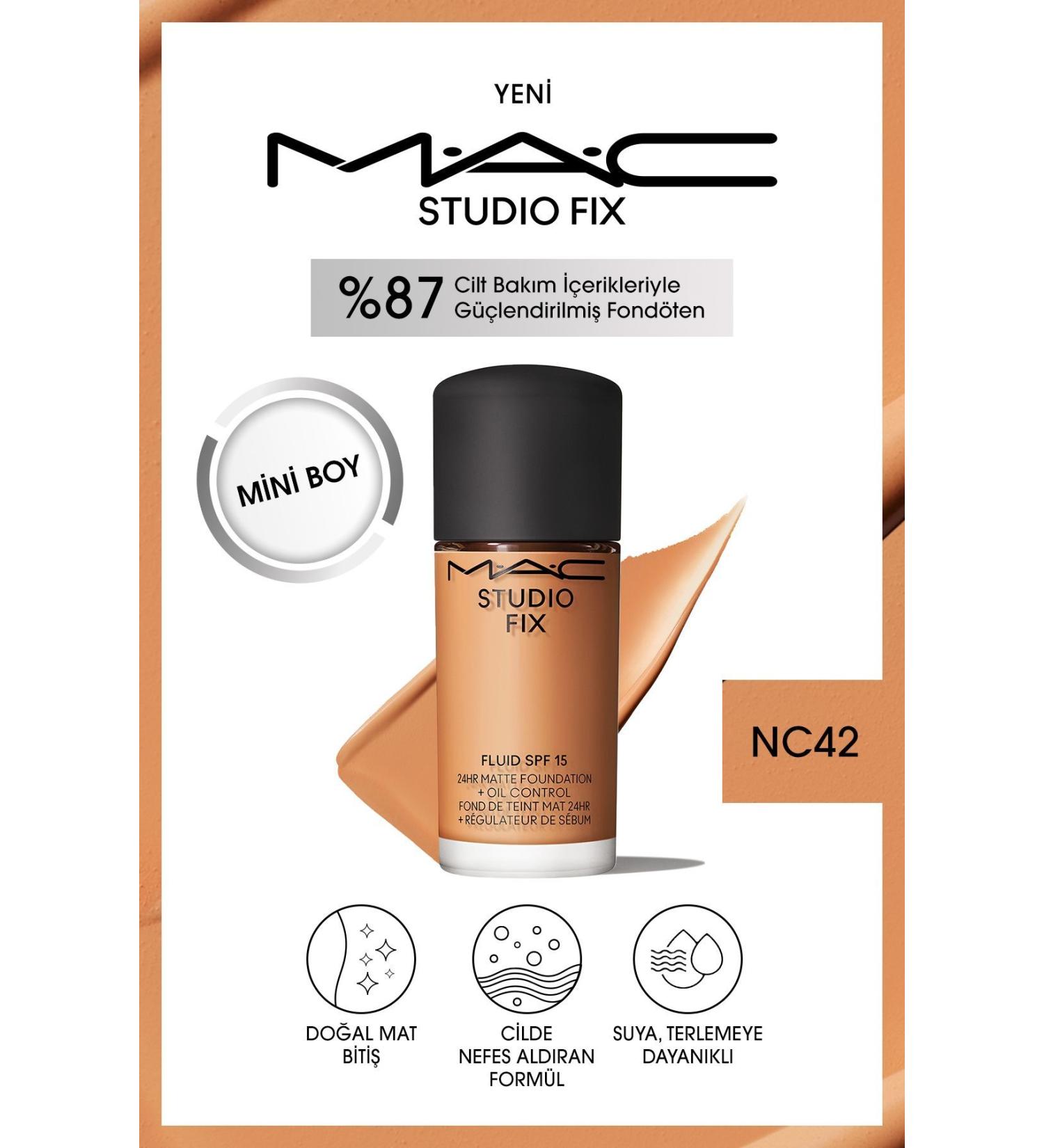Mac 24 Hour Lasting Matte Foundation - Studio Fix Fluid Spf15 Mini - Color: NC42 - 15ml