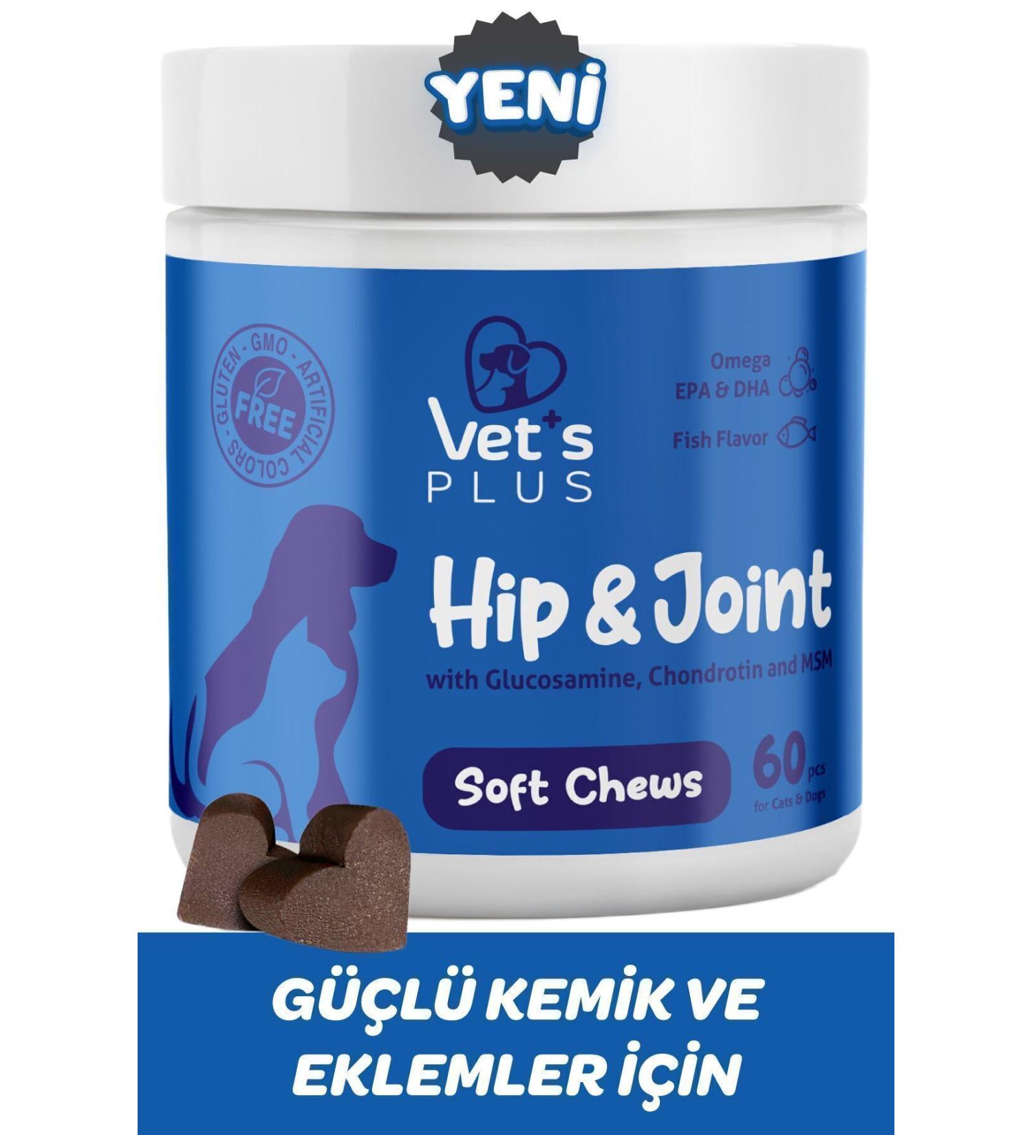 Vet's Plus Hip&joint Chewable Tablet 60's (JOINT SUPPORT FOR CATS AND DOGS) - Buy Online on GoSupps.com