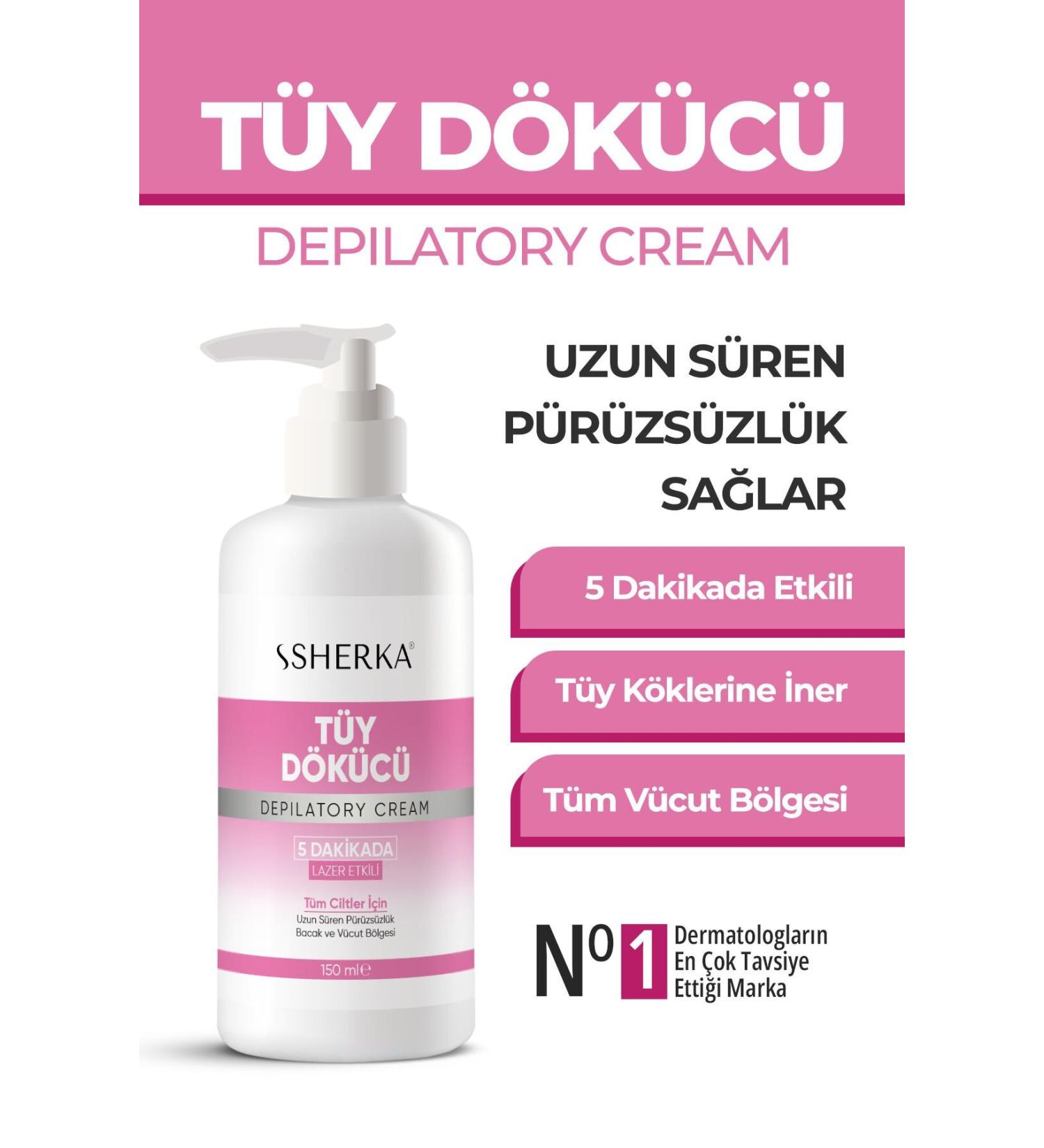 Sherka Laser Effective Hair Removal and Hair Reducing Epilation Cream for All Skin Types (SPECIAL FORMULA) 150 ml - Buy Online on GoSupps.com