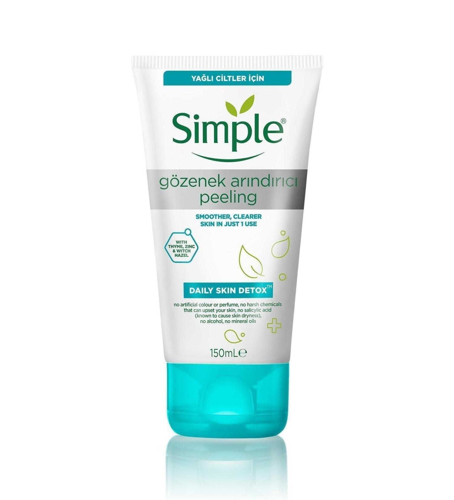Simple Daily Skin Detox Pore Purifying Peeling with Vitamin B3 for Oily Skin 150 ml - Buy Online on GoSupps.com