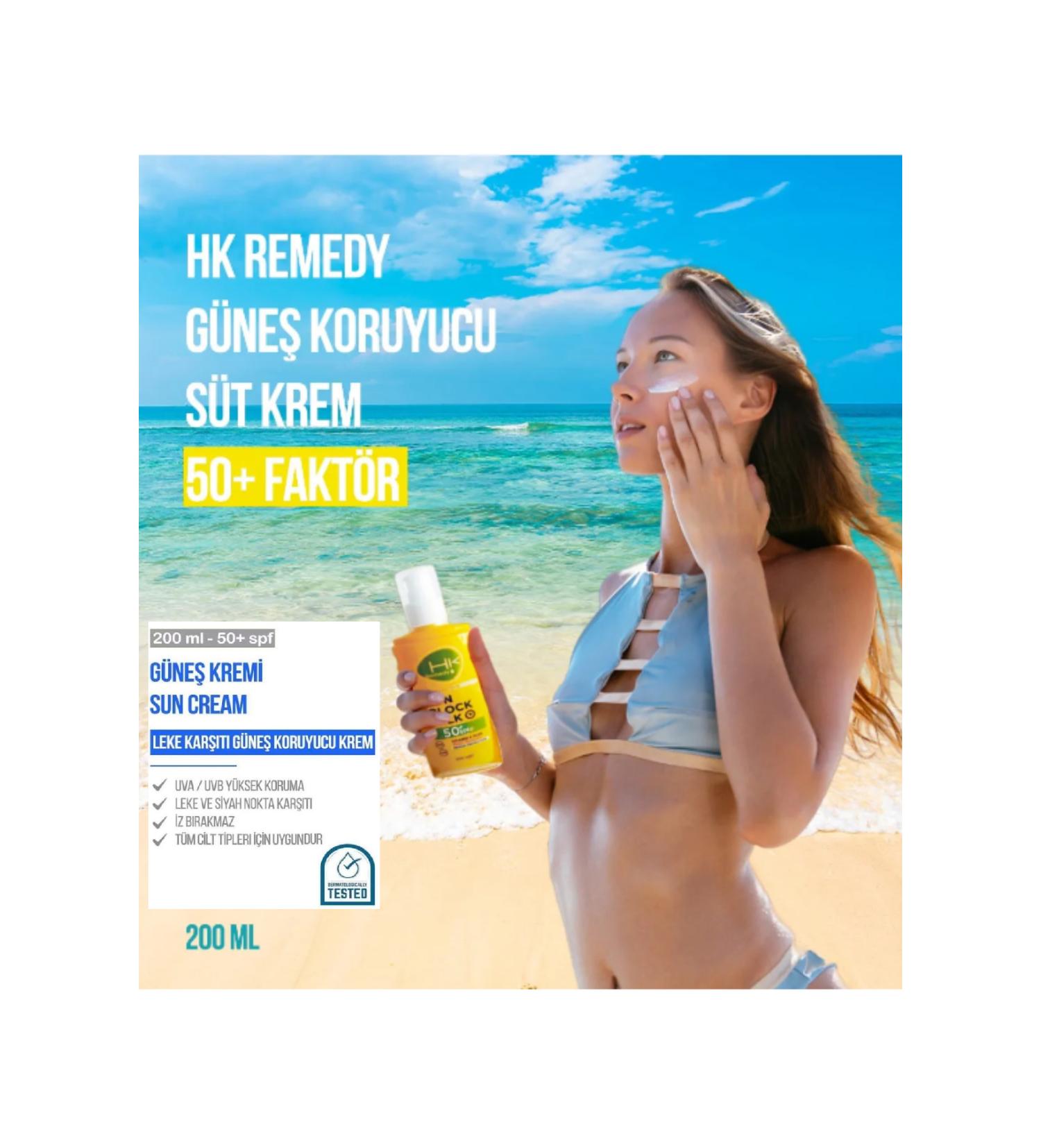 LRS STORE HK Sun Cream 50+ Factor Sun Protection Milk Cream for Face and Body Uva-Uvb 200 ml