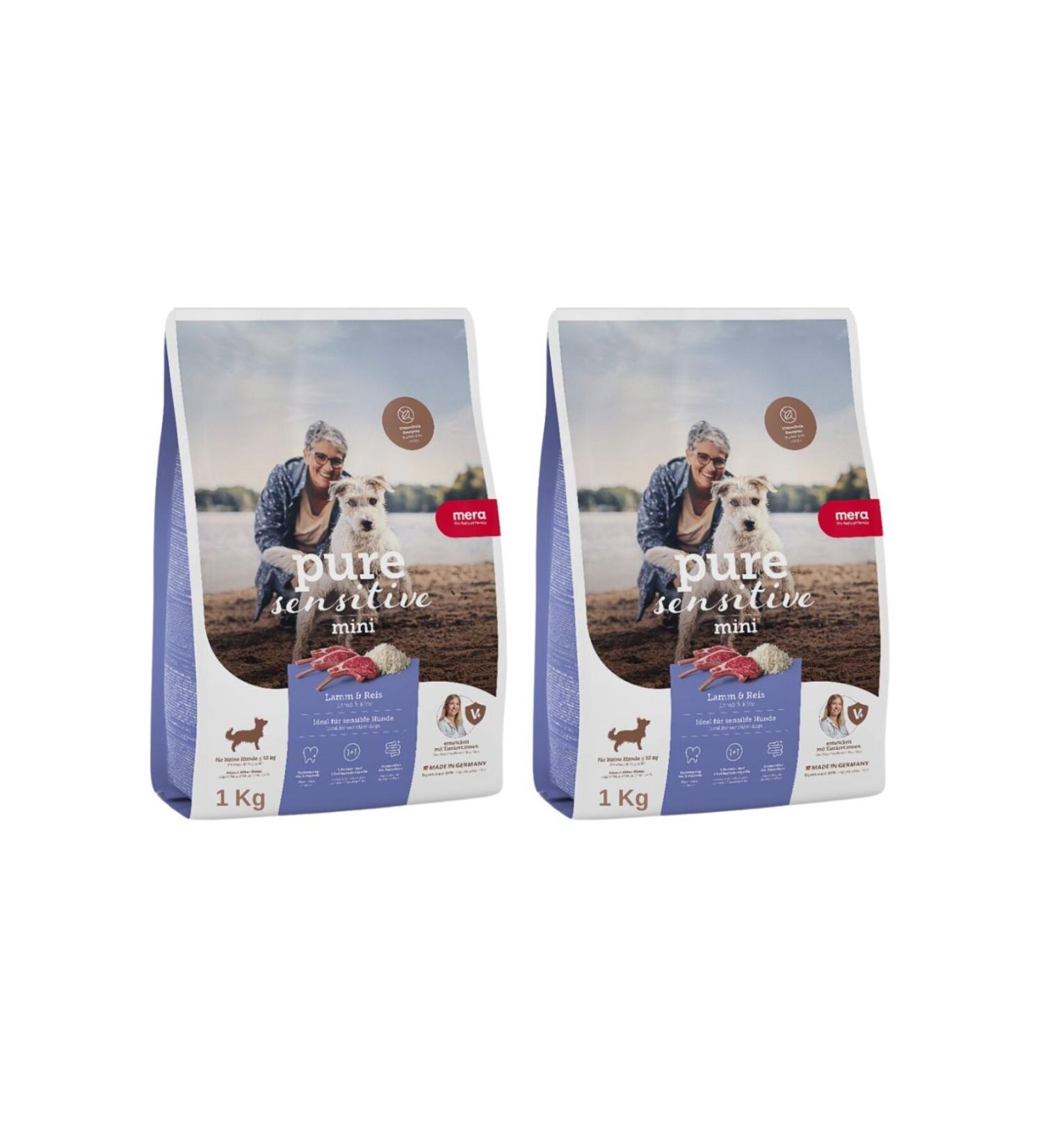 Mera Pure Sensitive Mini Adult Lamb Small Breed Adult Dog Food 1 Kg X 2