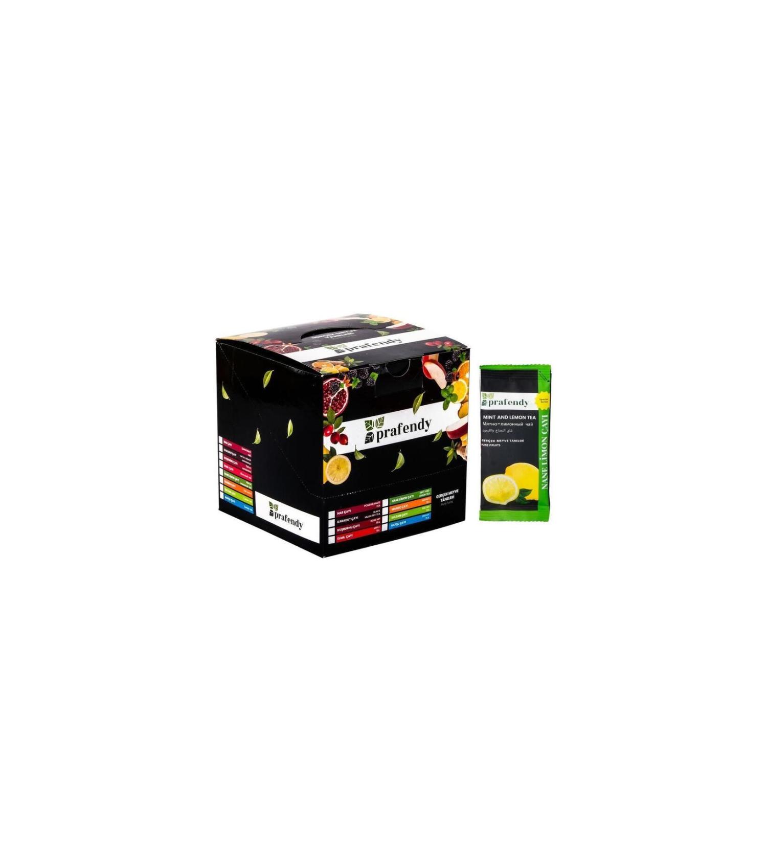 prafendy MINT LEMON TEA WITH REAL FRUIT GRAINS SINGLE DRINKING 20 Pcs. x15 GR