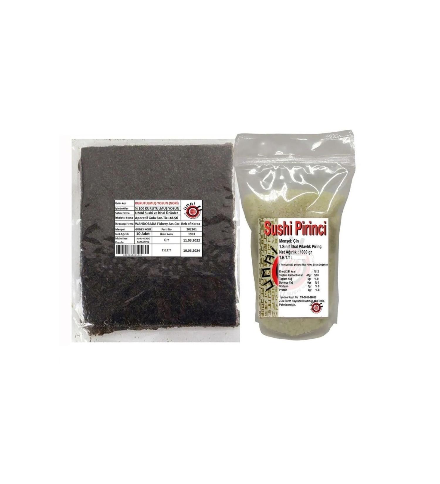 UMA Sushi Rice 1 Kg Nori 10 Pieces / Sushi Set