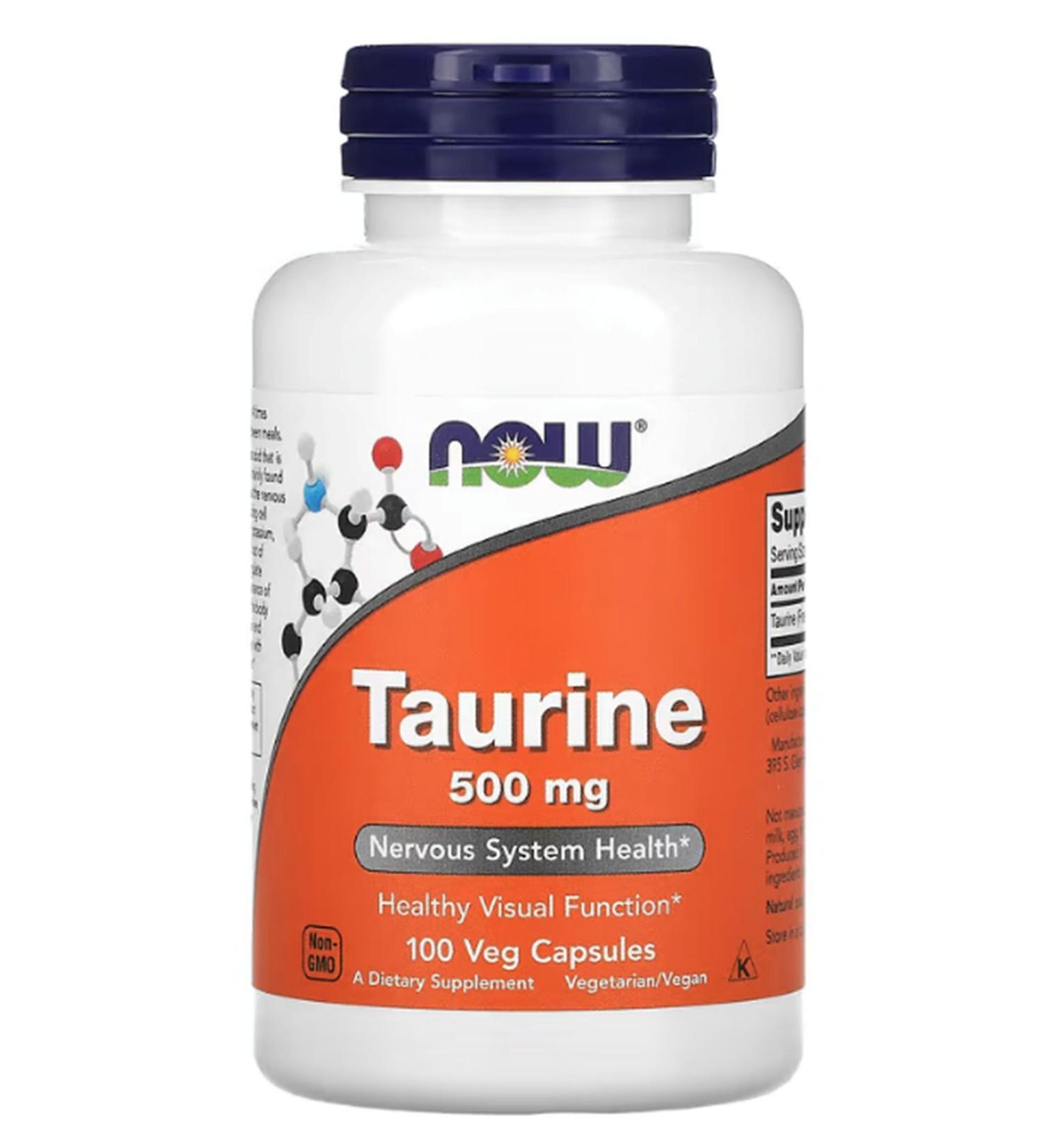 Now Foods Taurine 500 Mg 100 Veg Capsules. USA Origin 3630 - Buy Online on GoSupps.com