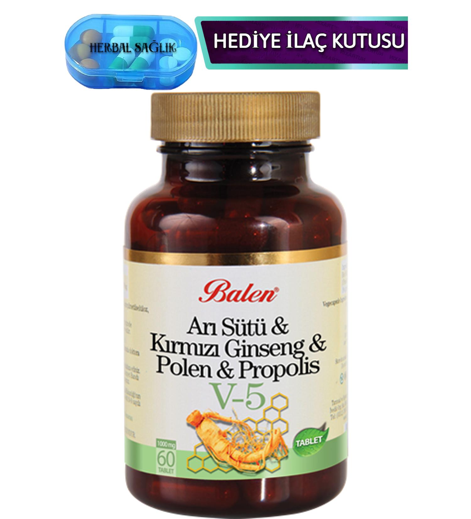 Balen Royal Jelly & Ginseng & Pollen & Propolis Tablet 1015 Mg 60 Pieces (V5)