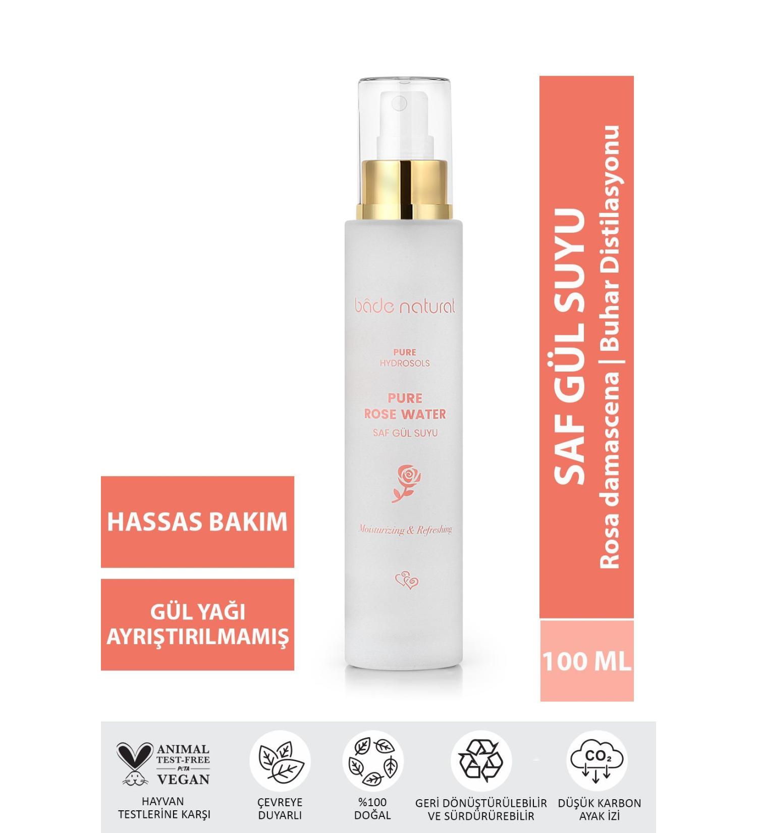 Bade Natural Rose Water Pore Tightening Brightening and Purifying Tonic 0 Natural and Pure 100 ml