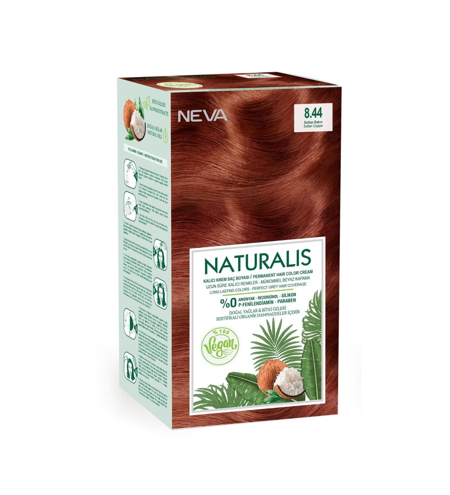 NEVA COSMETICS Naturalis Hair Dye 8.44 Sultan Copper 0 Vegan