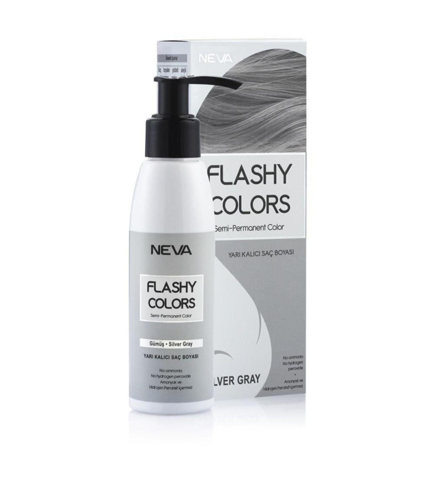 Neva Flashy Colors Semi Permanent Hair Dye Silver Gray / Silver 100 Ml